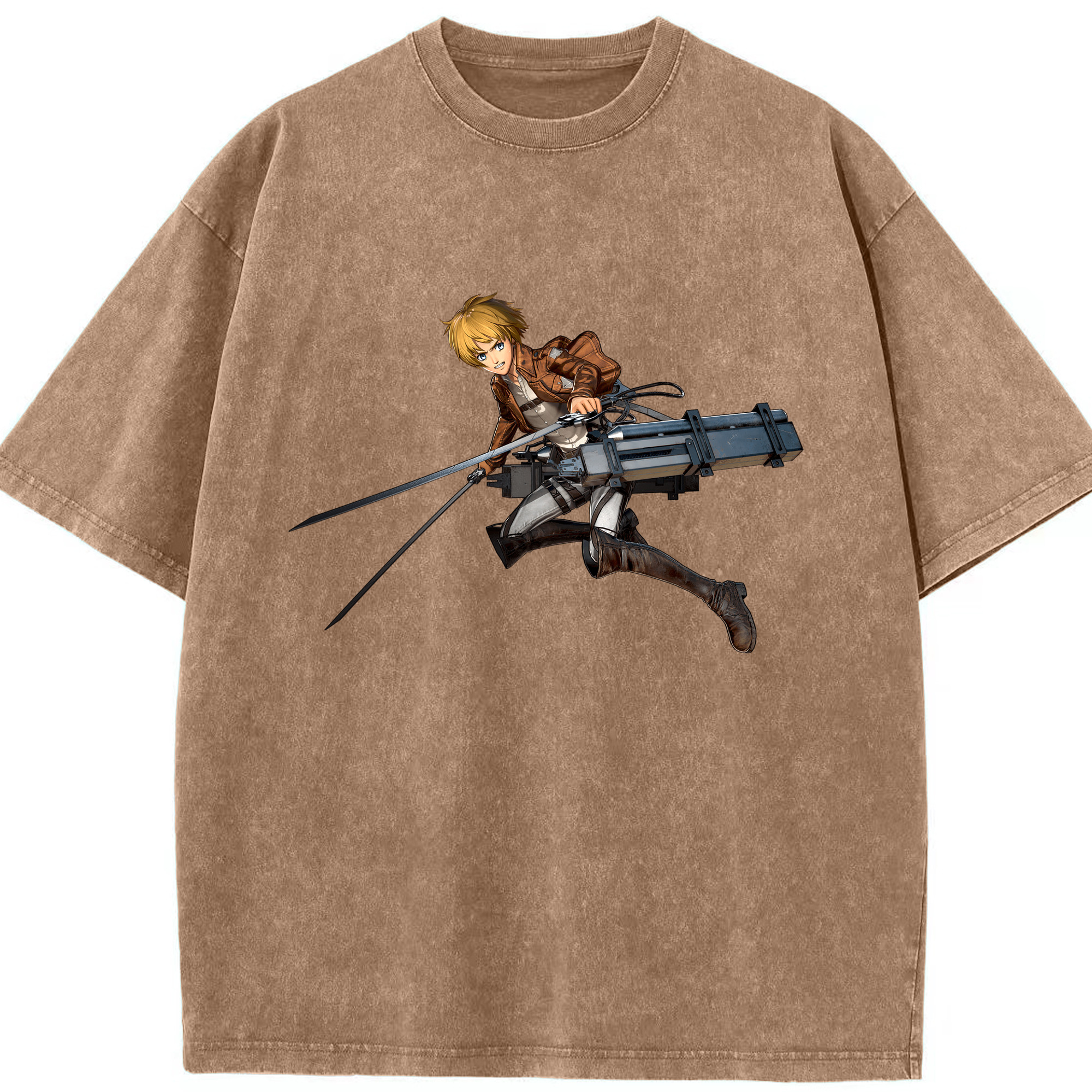 （画像用） 進撃の巨人 アルミン·アルレルト Attack on Titan Armin Arlert 綿100% ヴィンテージ風 半袖Tシャツ（フロントプリント）