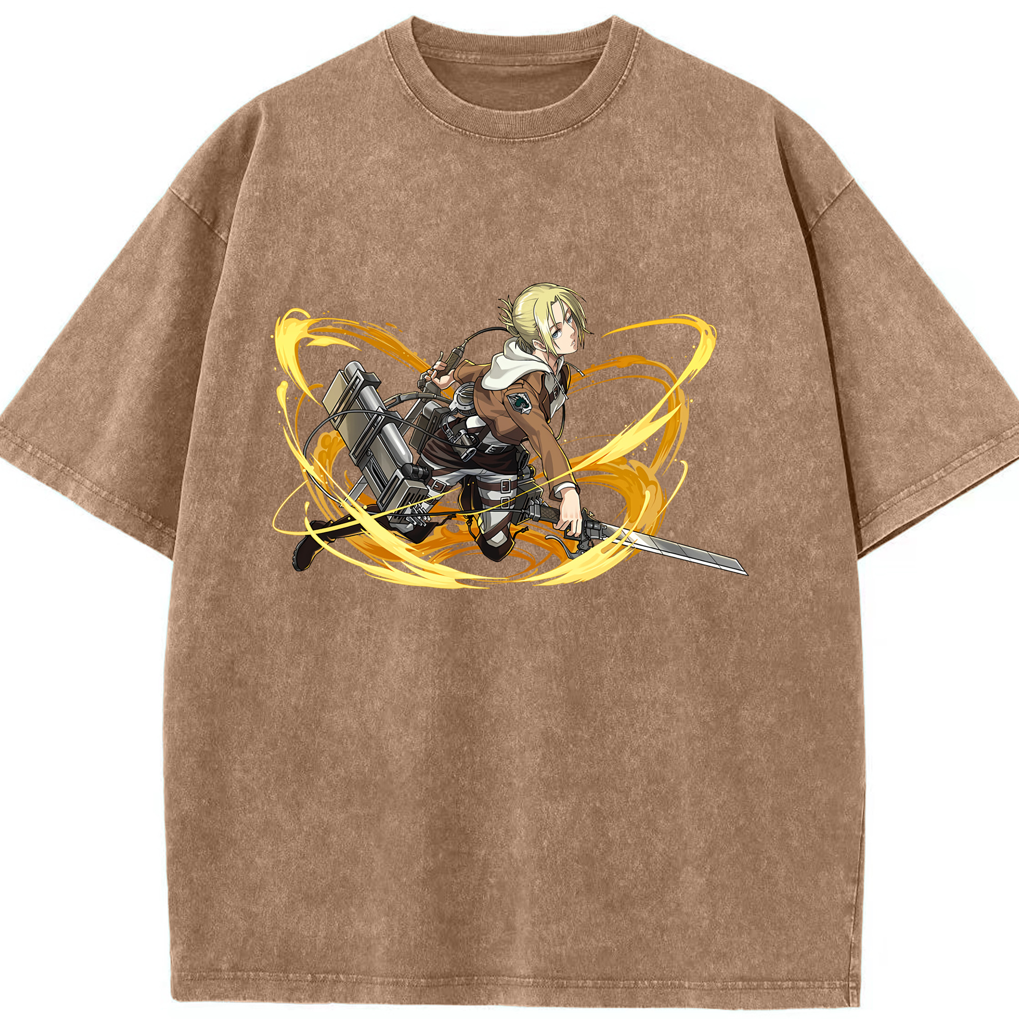 （画像用） 進撃の巨人 アニ・レオンハート Attack on Titan Annie Leonhart 綿100% ヴィンテージ風 半袖Tシャツ（フロントプリント）