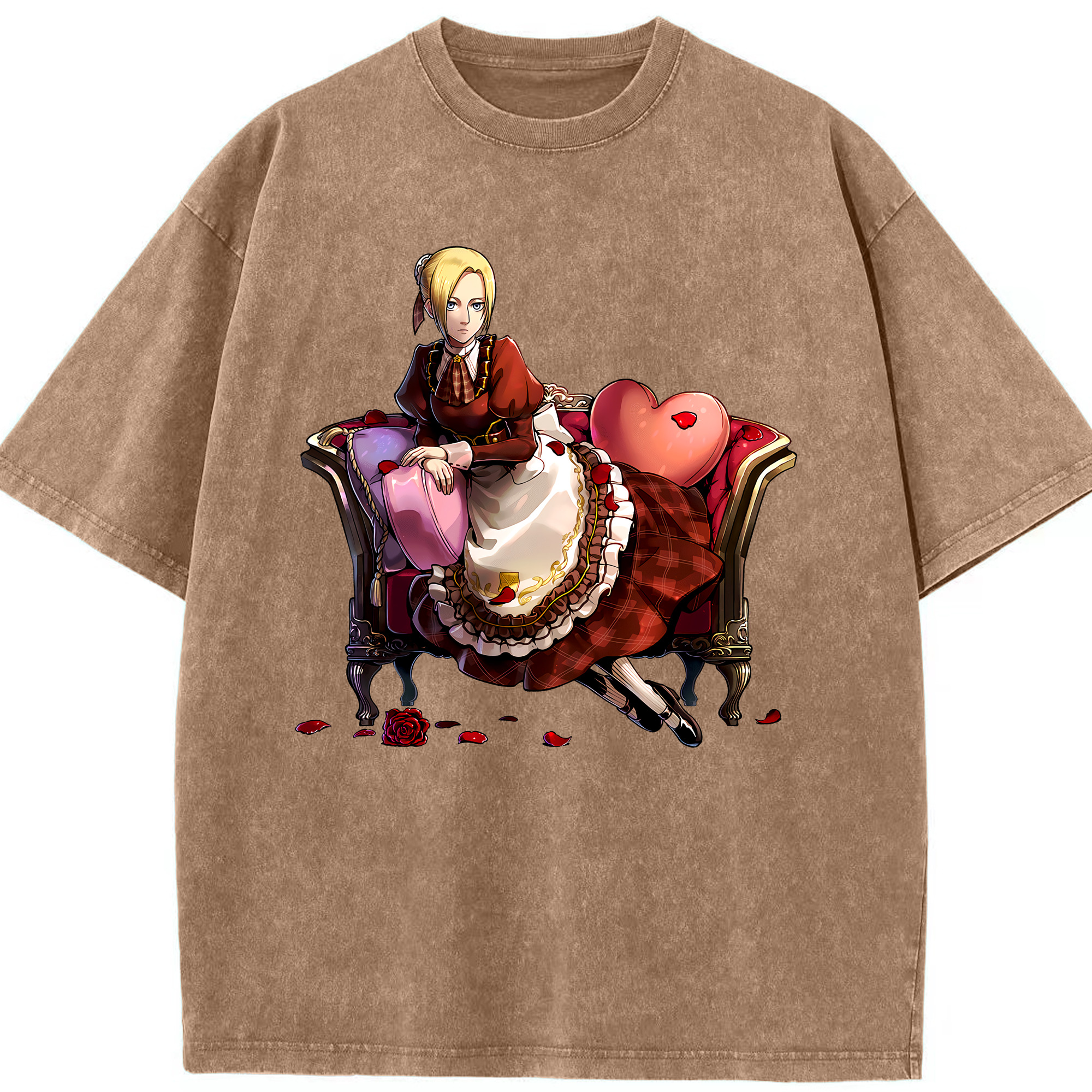 （画像用） 進撃の巨人 アニ・レオンハート Attack on Titan Annie Leonhart 綿100% ヴィンテージ風 半袖Tシャツ（フロントプリント）