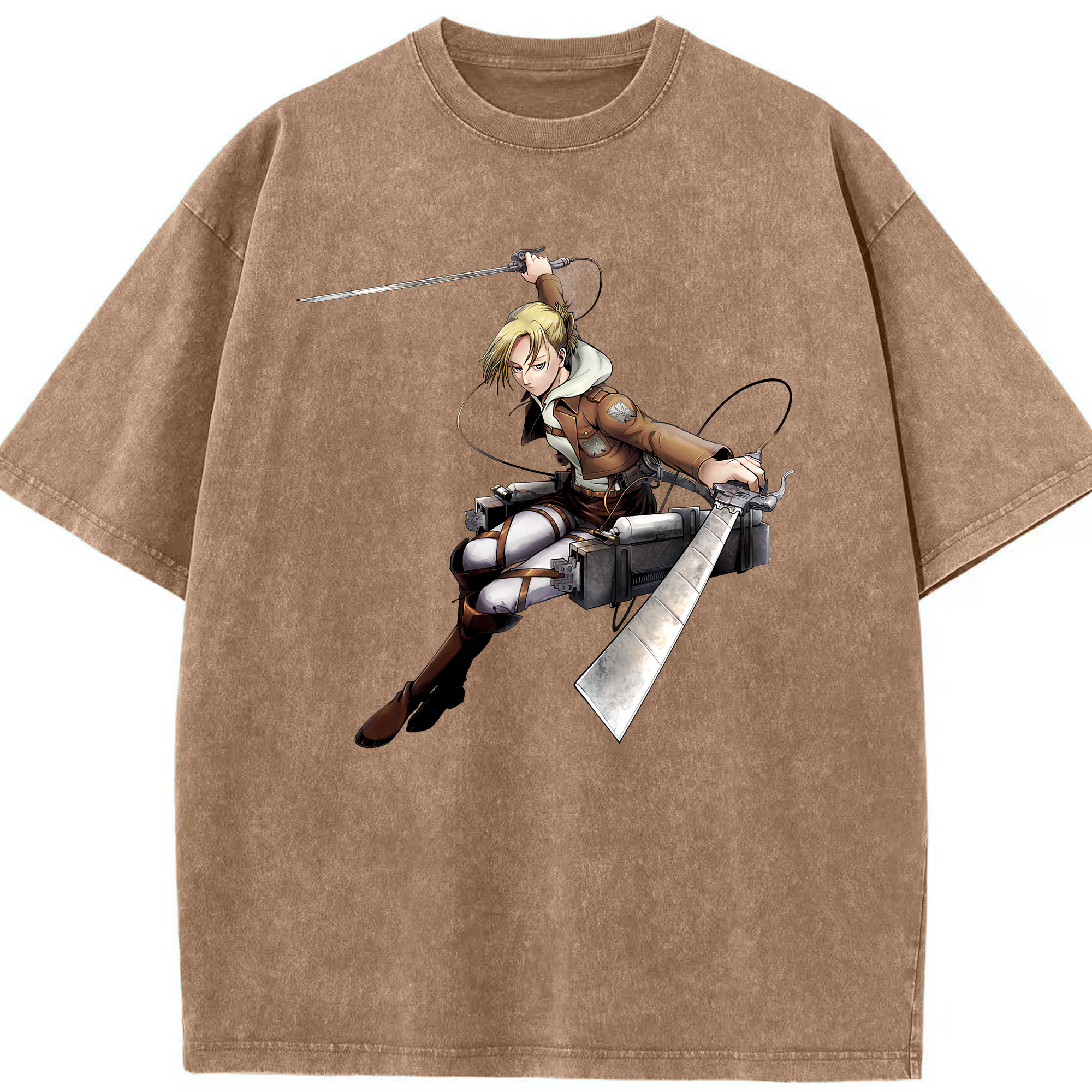 （画像用） 進撃の巨人 アニ・レオンハート Attack on Titan Annie Leonhart 綿100% ヴィンテージ風 半袖Tシャツ（フロントプリント）