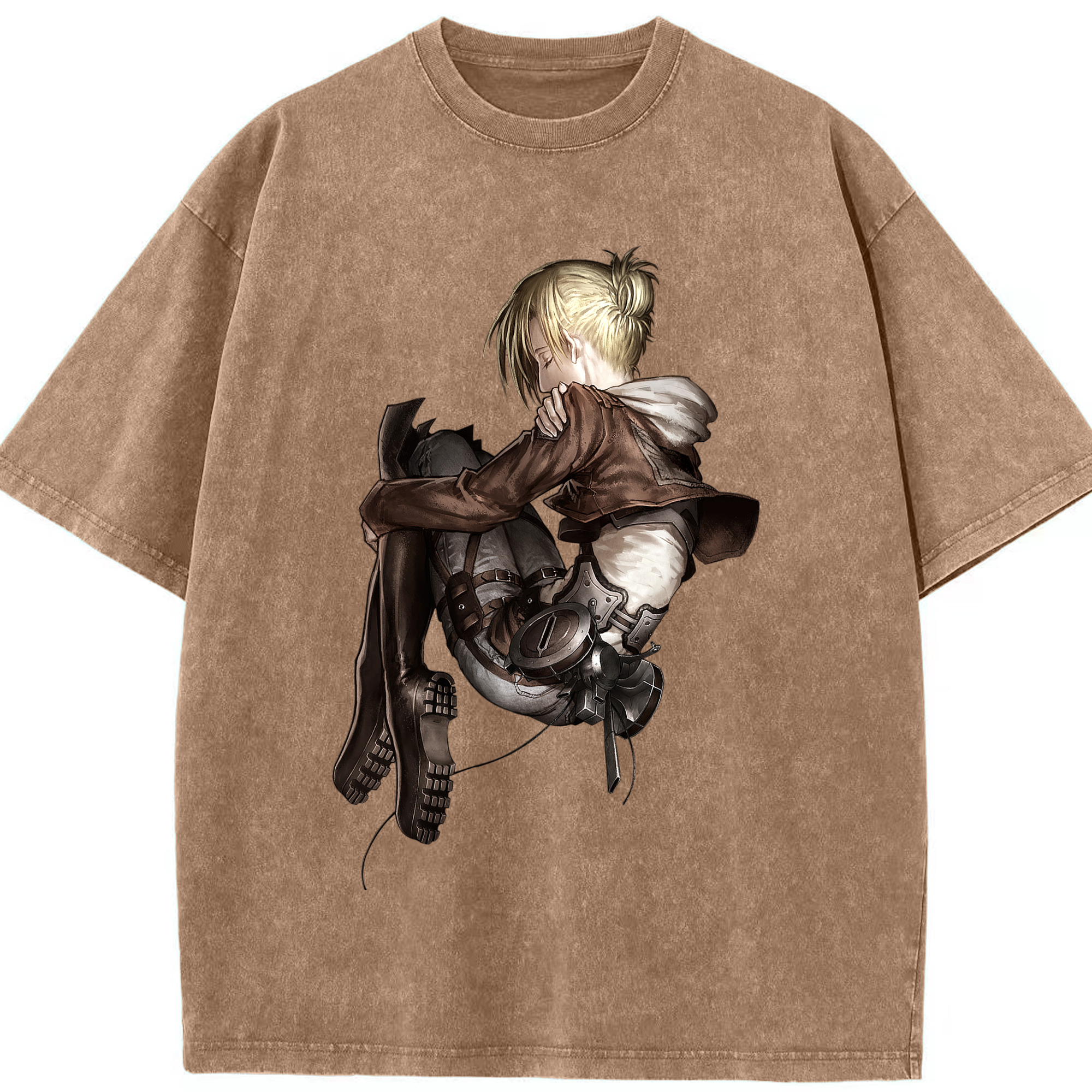（画像用） 進撃の巨人 アニ・レオンハート Attack on Titan Annie Leonhart 綿100% ヴィンテージ風 半袖Tシャツ（フロントプリント）