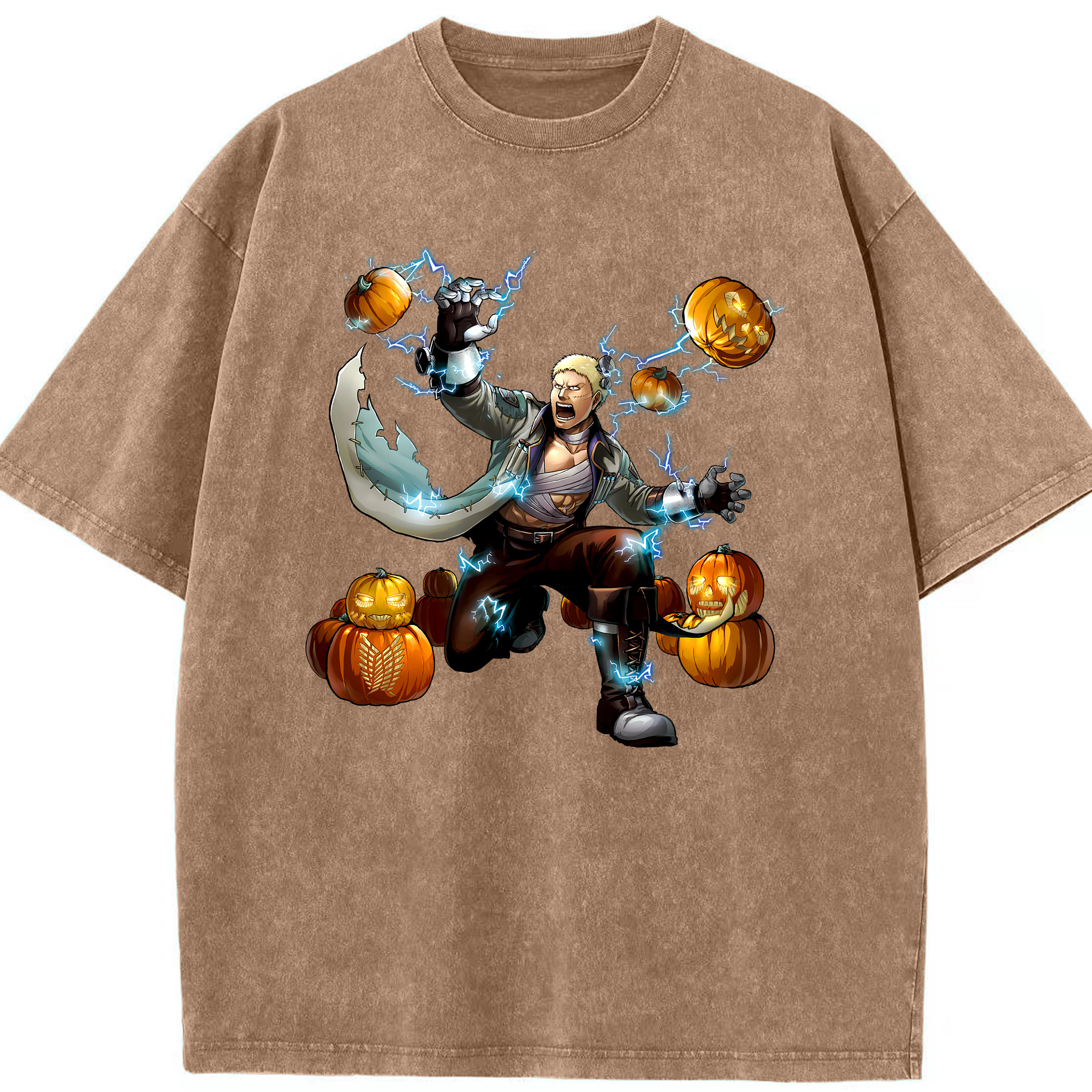 （画像用） 進撃の巨人 ライナー・ブラウン Attack on Titan Reiner Braun 綿100% ヴィンテージ風 半袖Tシャツ（フロントプリント）
