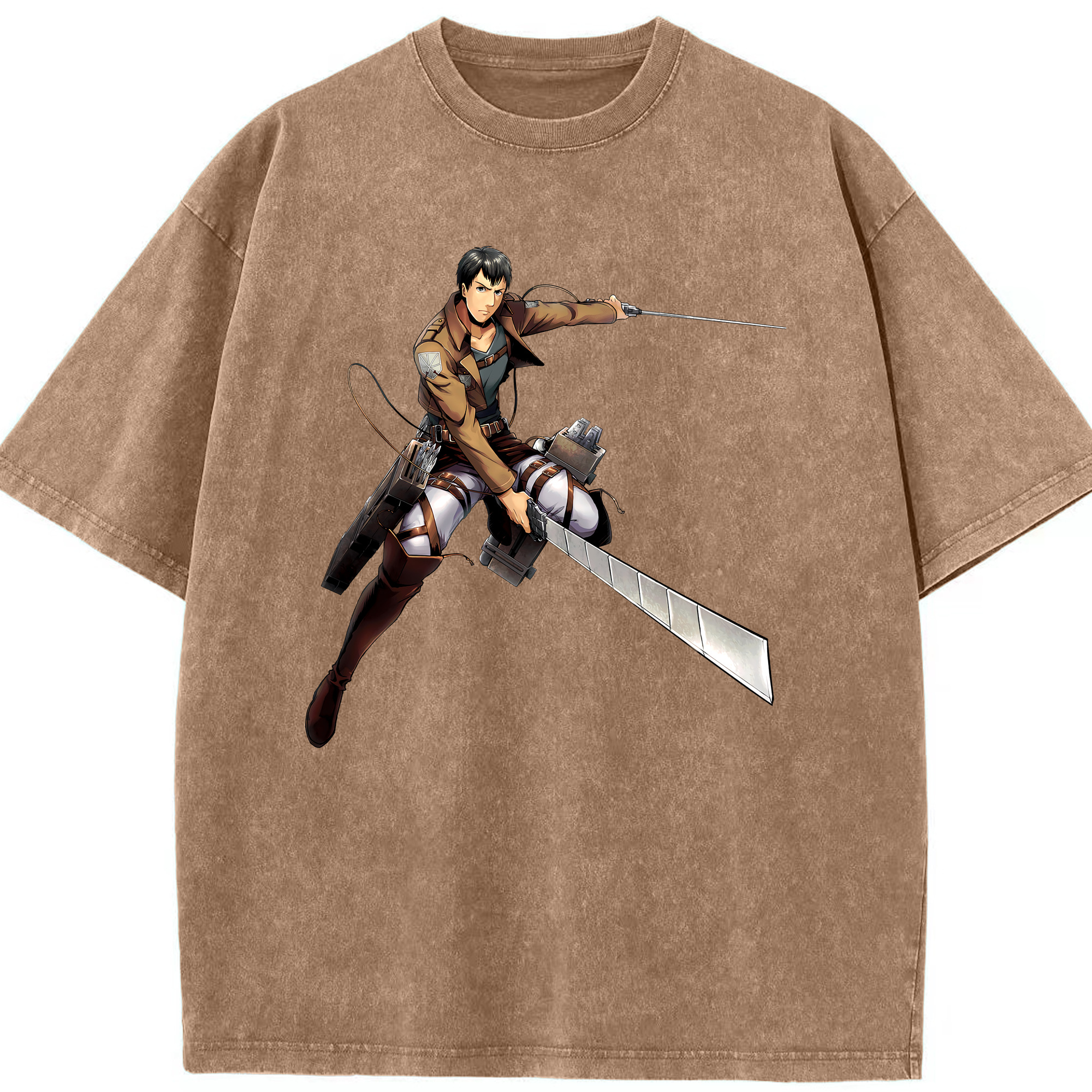 （画像用） 進撃の巨人 ベルトルト・フーバー Attack on Titan Bertholdt Hoover 綿100% ヴィンテージ風 半袖Tシャツ（フロントプリント）