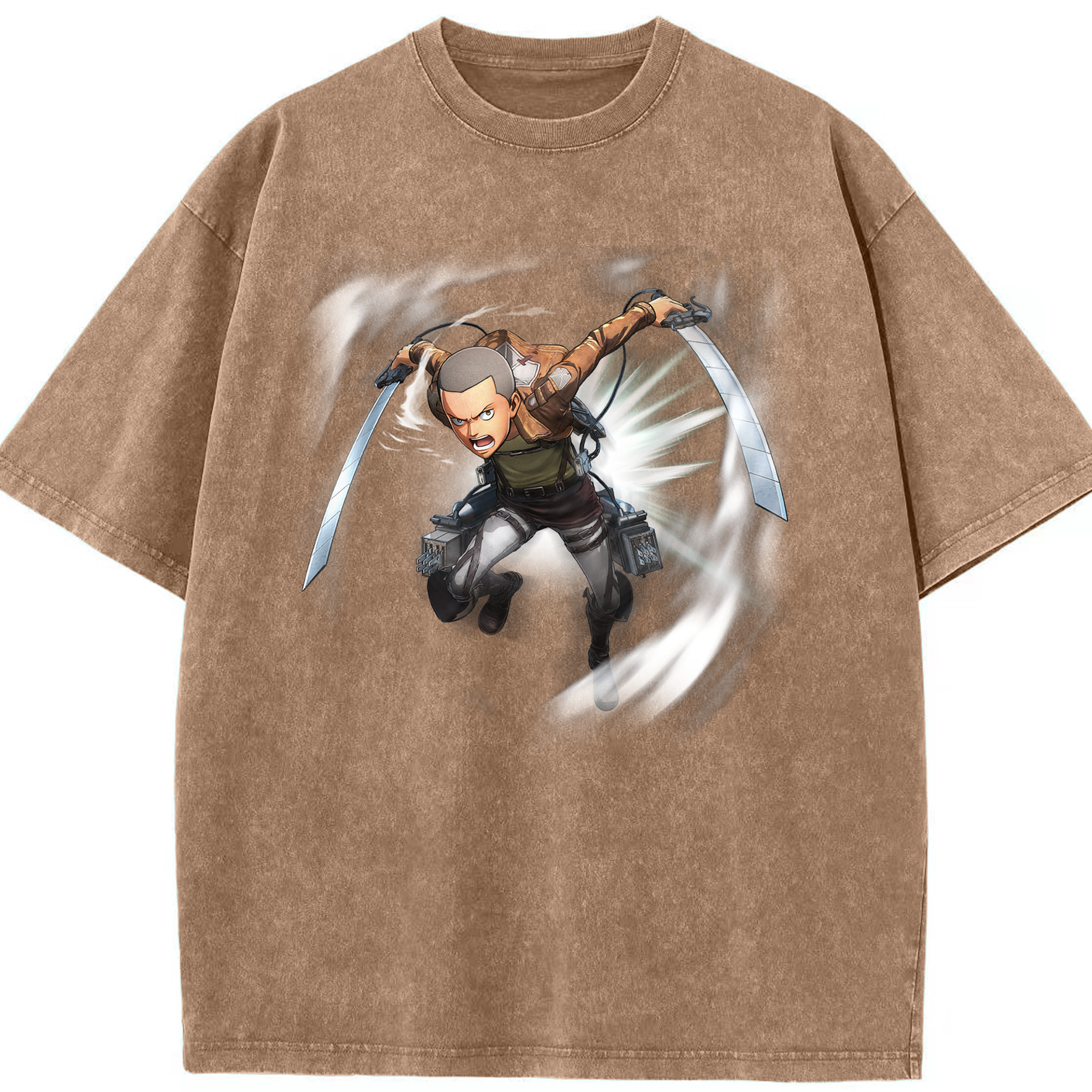 （画像用） 進撃の巨人 コニー·スプリンガー Attack on Titan Connie Springer 綿100% ヴィンテージ風 半袖Tシャツ（フロントプリント）