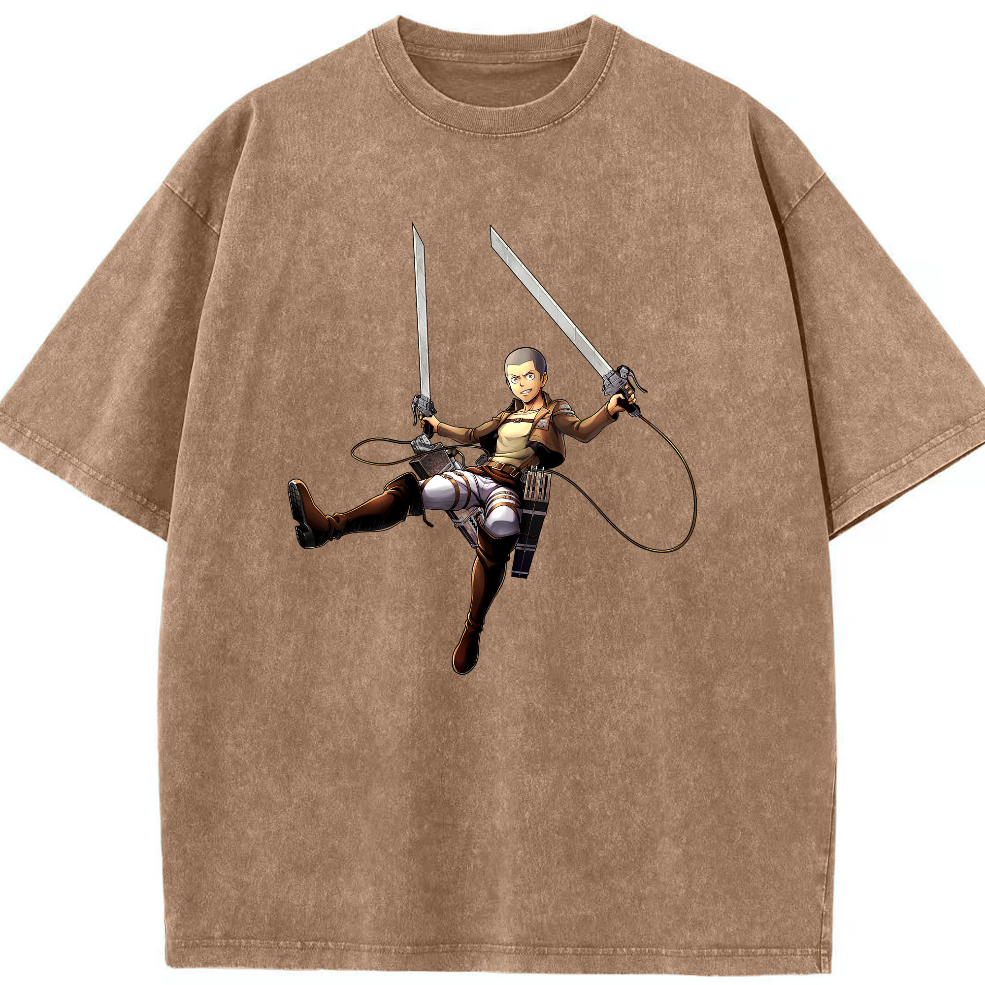 （画像用） 進撃の巨人 コニー·スプリンガー Attack on Titan Connie Springer 綿100% ヴィンテージ風 半袖Tシャツ（フロントプリント）