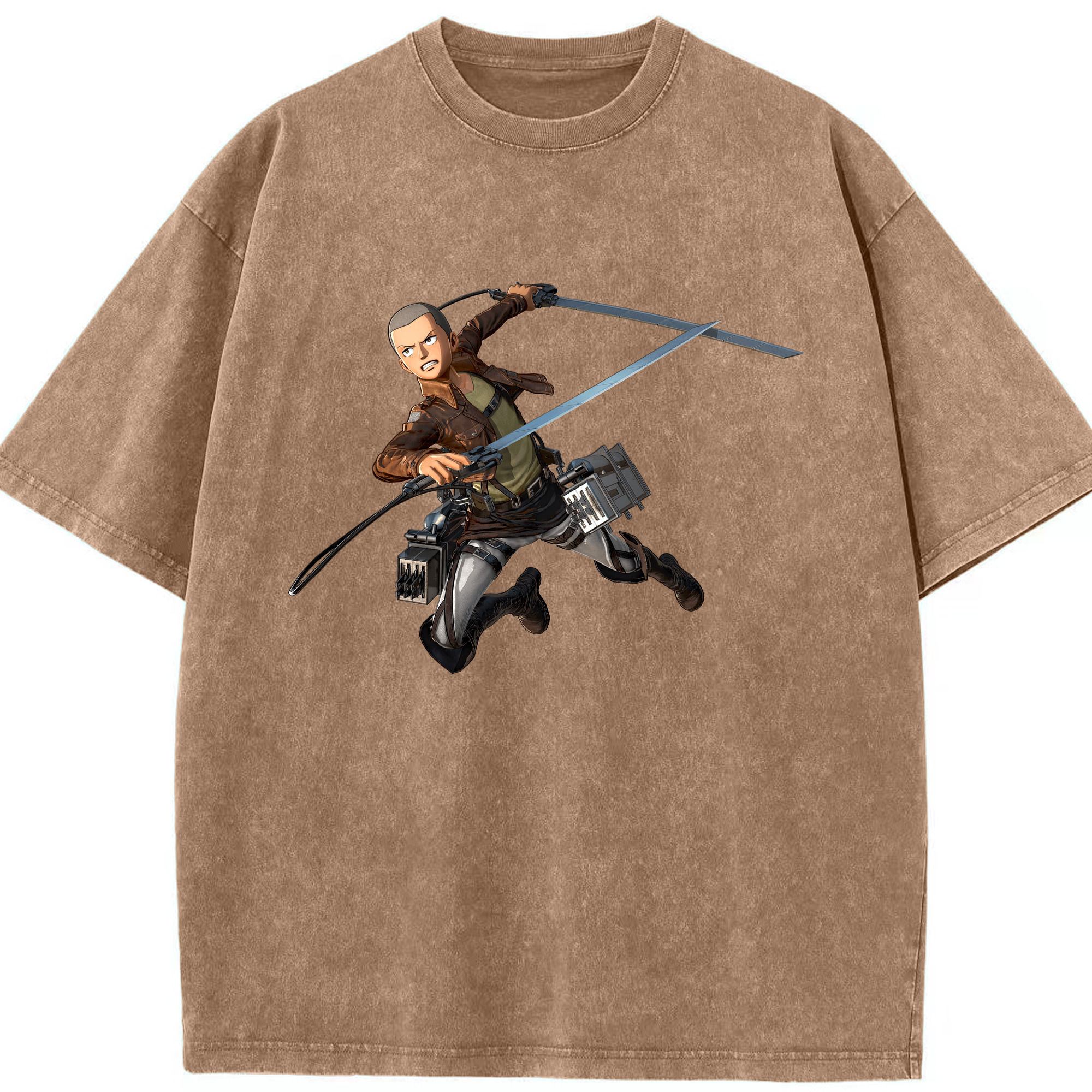 （画像用） 進撃の巨人 コニー·スプリンガー Attack on Titan Connie Springer 綿100% ヴィンテージ風 半袖Tシャツ（フロントプリント）