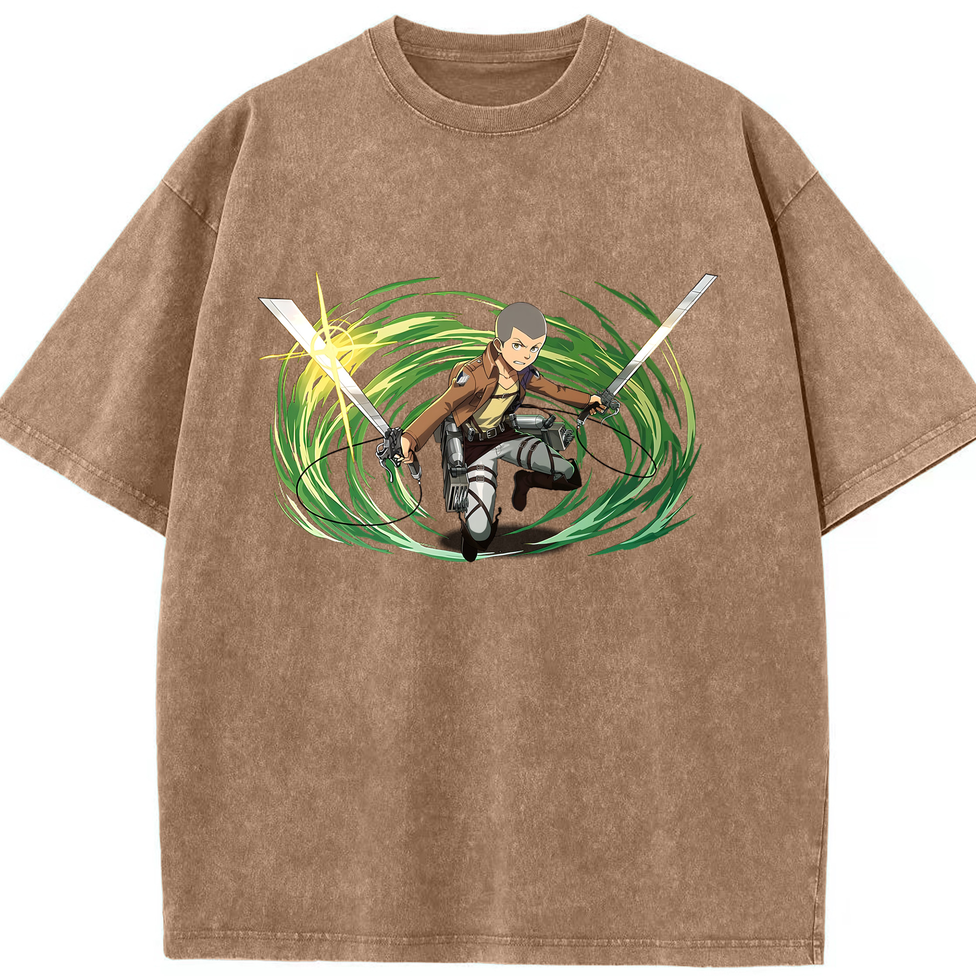（画像用） 進撃の巨人 コニー·スプリンガー Attack on Titan Connie Springer 綿100% ヴィンテージ風 半袖Tシャツ（フロントプリント）