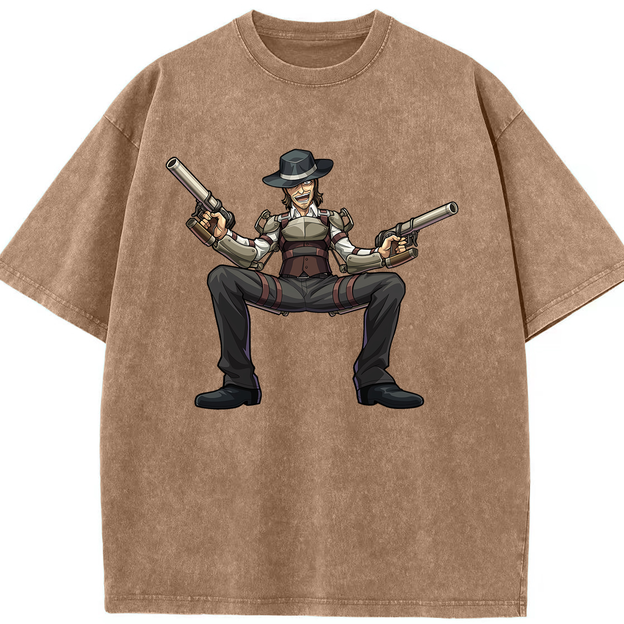 （画像用） 進撃の巨人 ケニー·アッカーマン Attack on Titan Kenny Ackerman 綿100% ヴィンテージ風 半袖Tシャツ（フロントプリント）