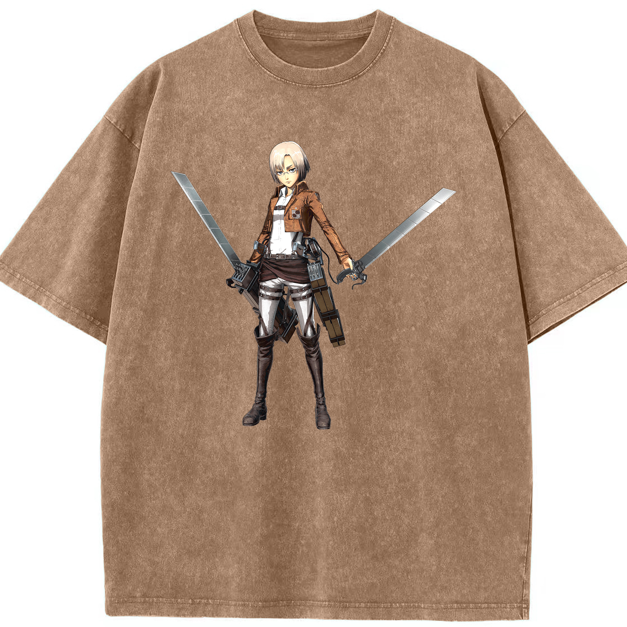 （画像用）  綿100% ヴィンテージ風 半袖Tシャツ（フロントプリント）