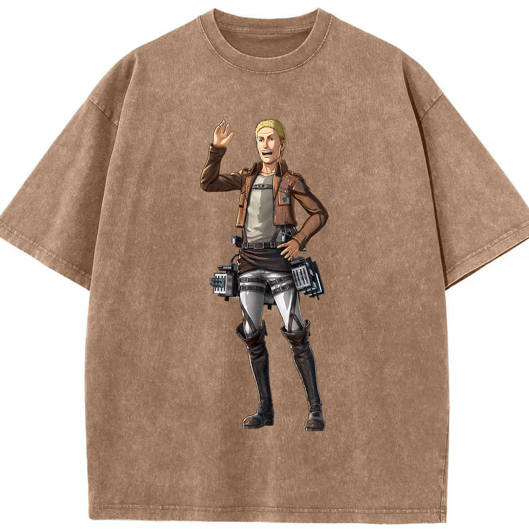 （画像用） 進撃の巨人 ハンネス Attack on Titan Hannes 綿100% ヴィンテージ風 半袖Tシャツ（フロントプリント）