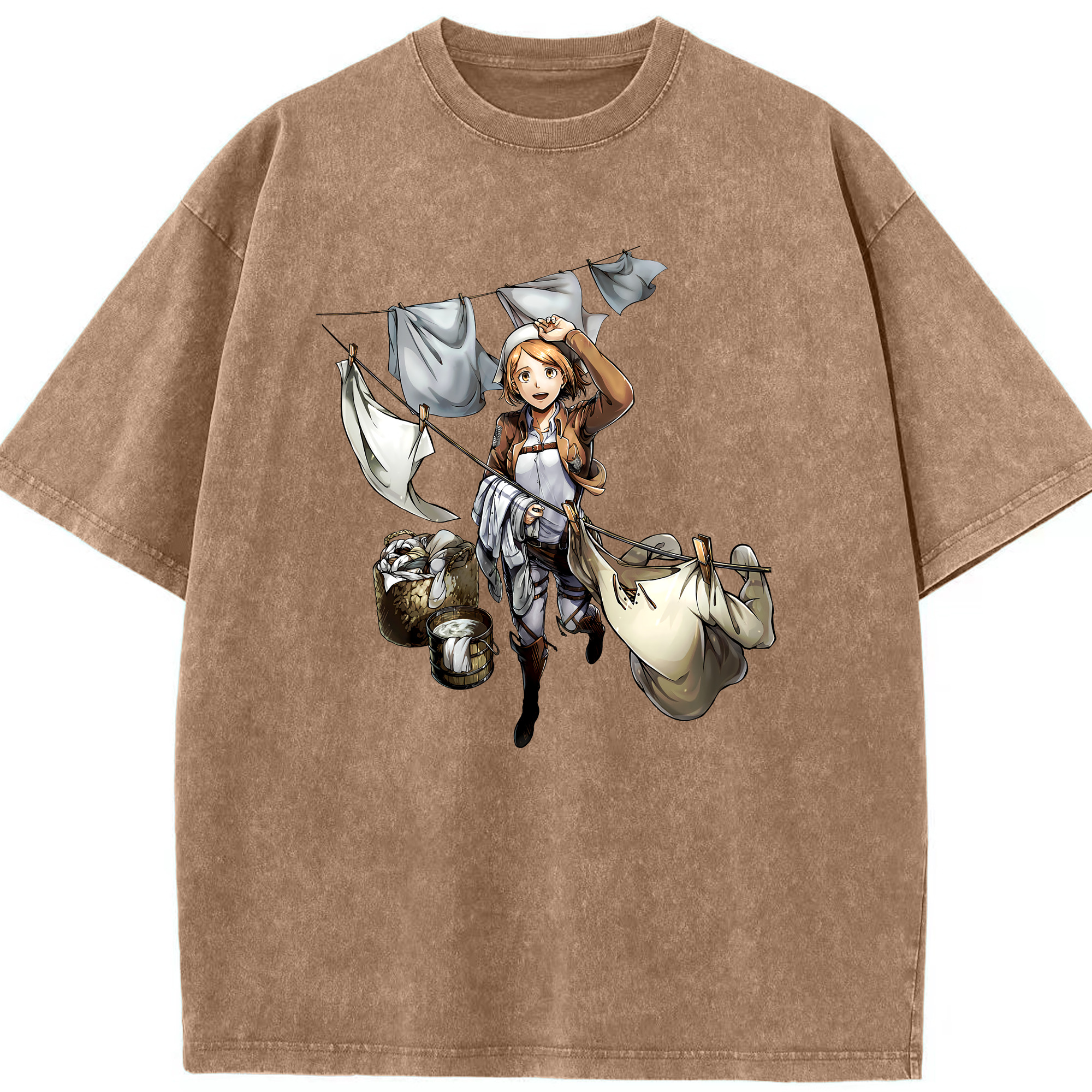 （画像用） 進撃の巨人 ペトラ·ラル Attack on Titan Petra Rall 綿100% ヴィンテージ風 半袖Tシャツ（フロントプリント）