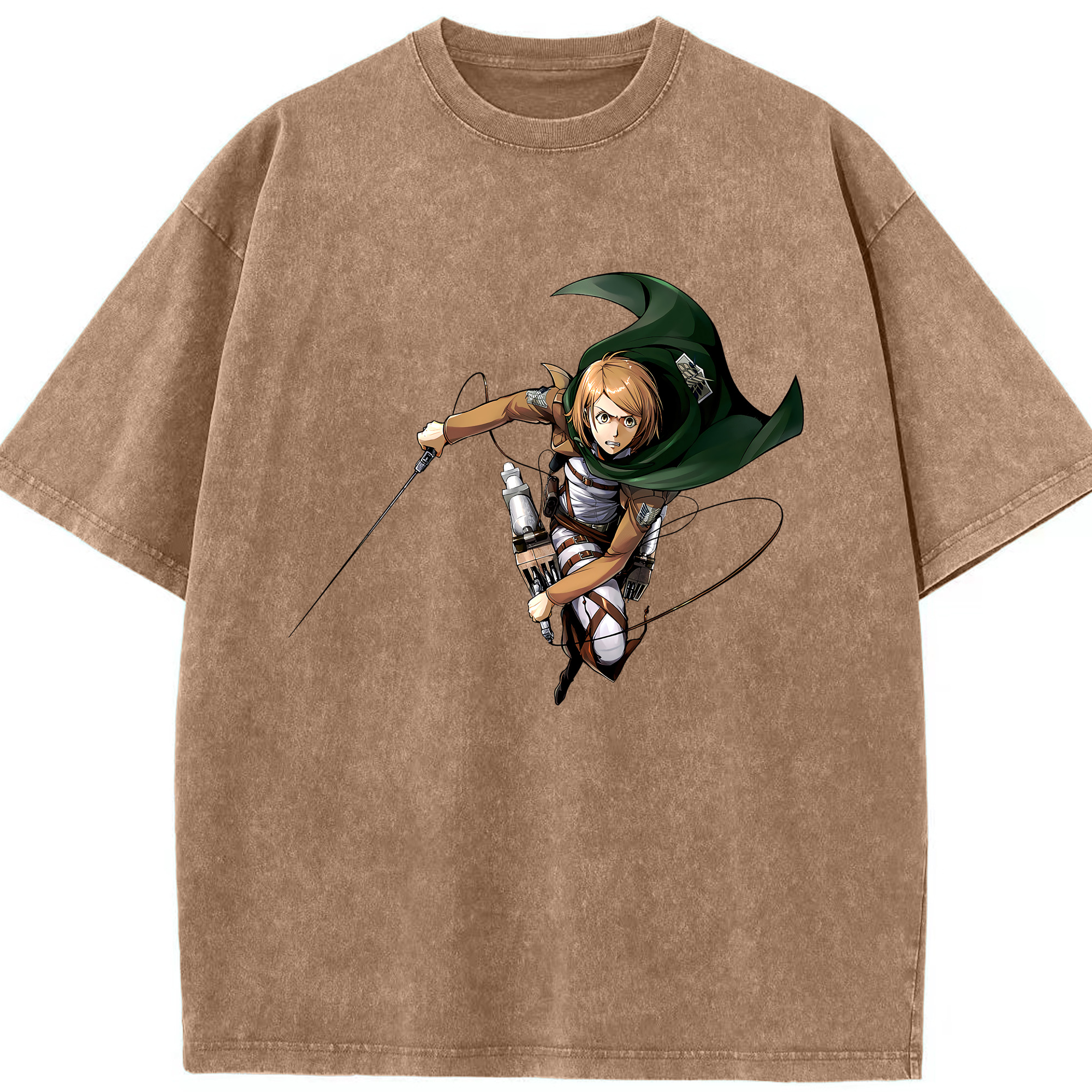 （画像用） 進撃の巨人 ペトラ·ラル Attack on Titan Petra Rall 綿100% ヴィンテージ風 半袖Tシャツ（フロントプリント）