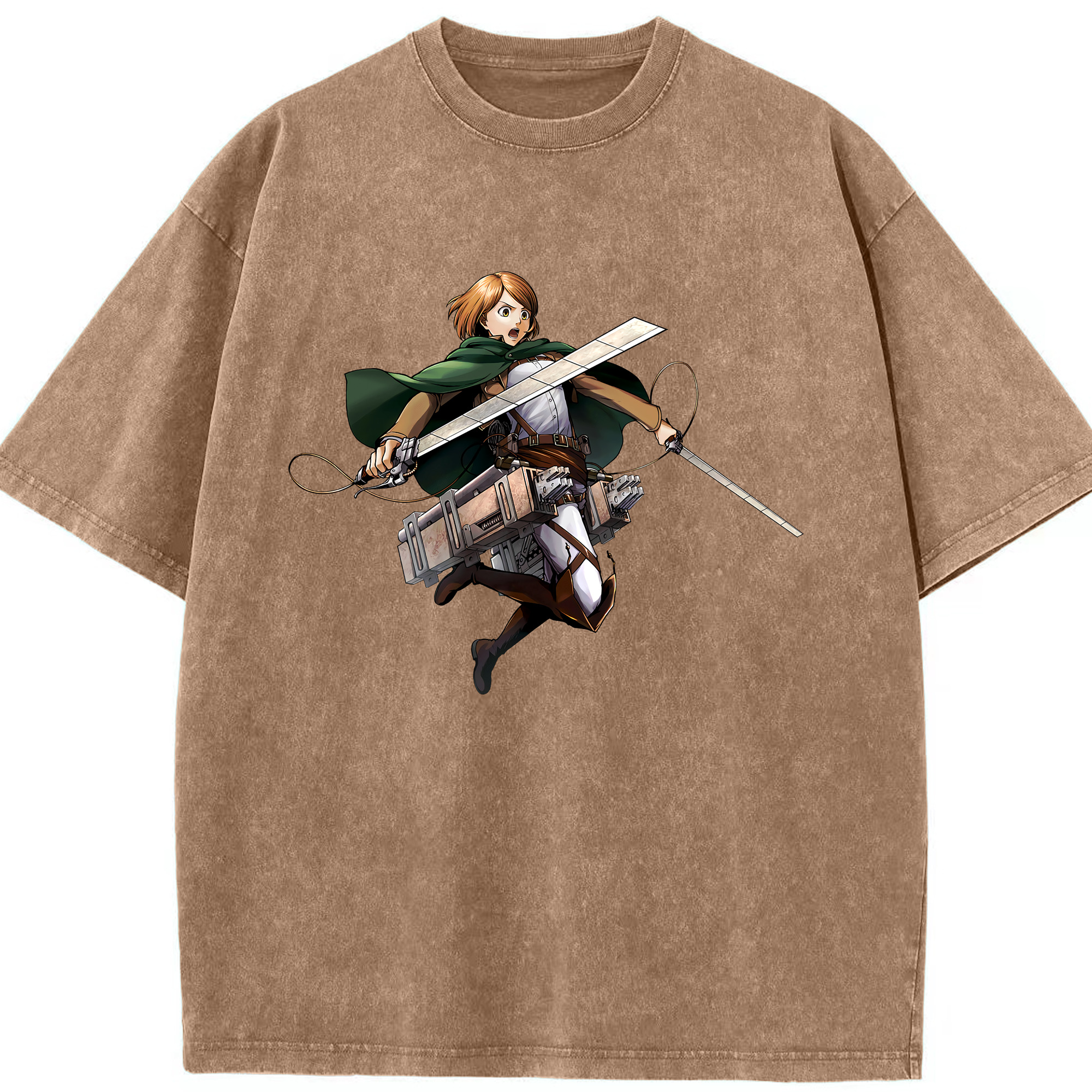 （画像用） 進撃の巨人 ペトラ·ラル Attack on Titan Petra Rall 綿100% ヴィンテージ風 半袖Tシャツ（フロントプリント）
