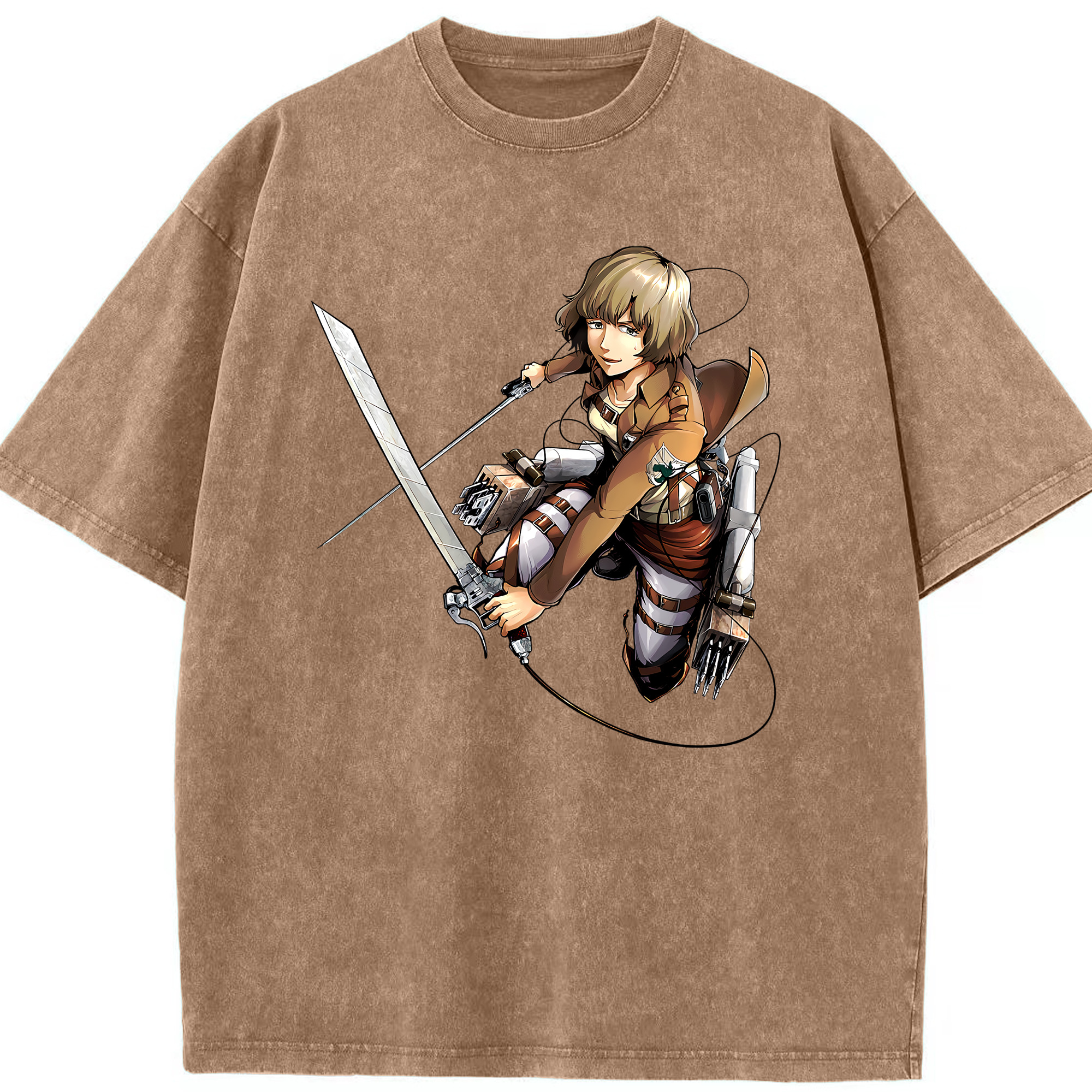 （画像用） 進撃の巨人 ヒツチ Attack on Titan Hitch 綿100% ヴィンテージ風 半袖Tシャツ（フロントプリント）