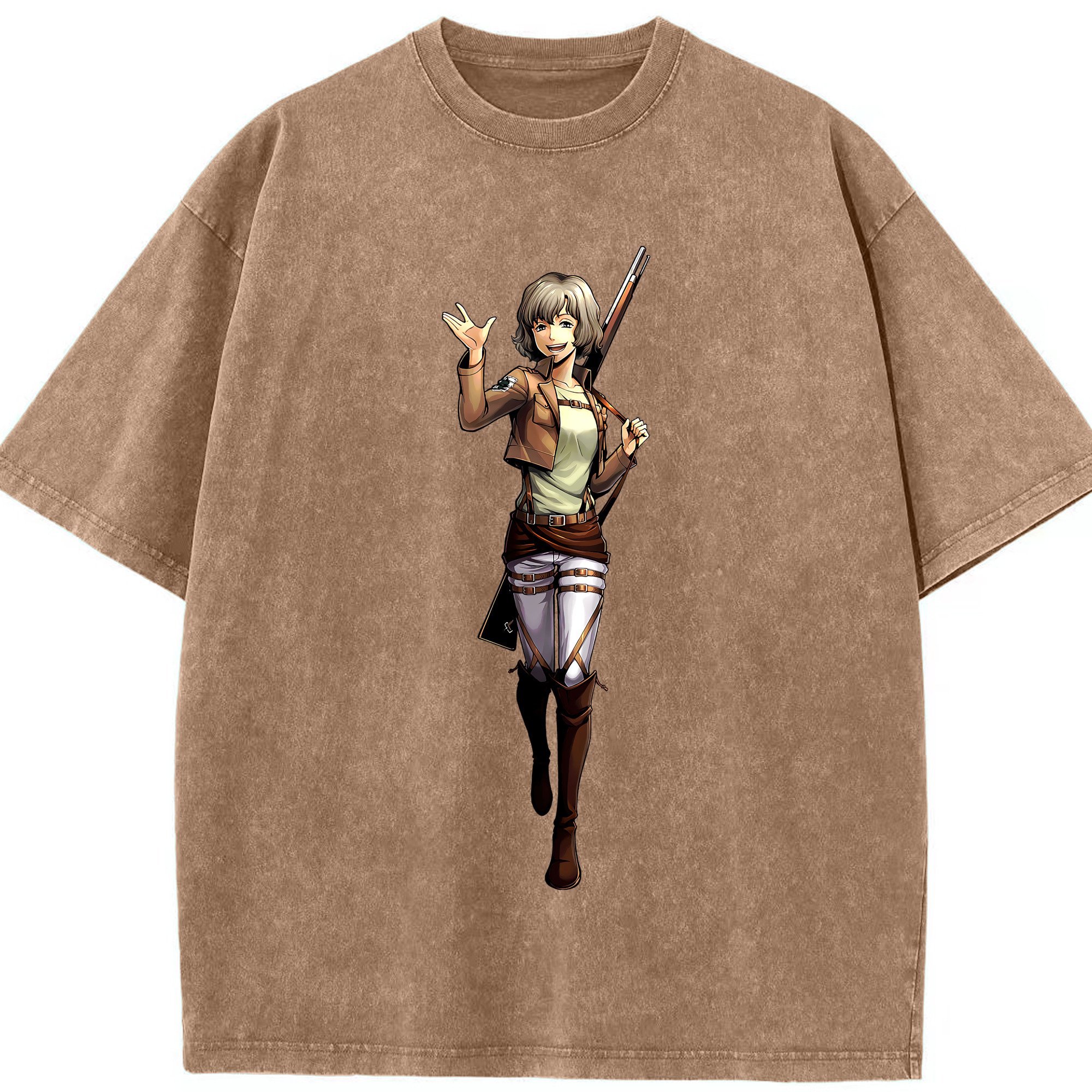 （画像用） 進撃の巨人 ヒツチ Attack on Titan Hitch 綿100% ヴィンテージ風 半袖Tシャツ（フロントプリント）