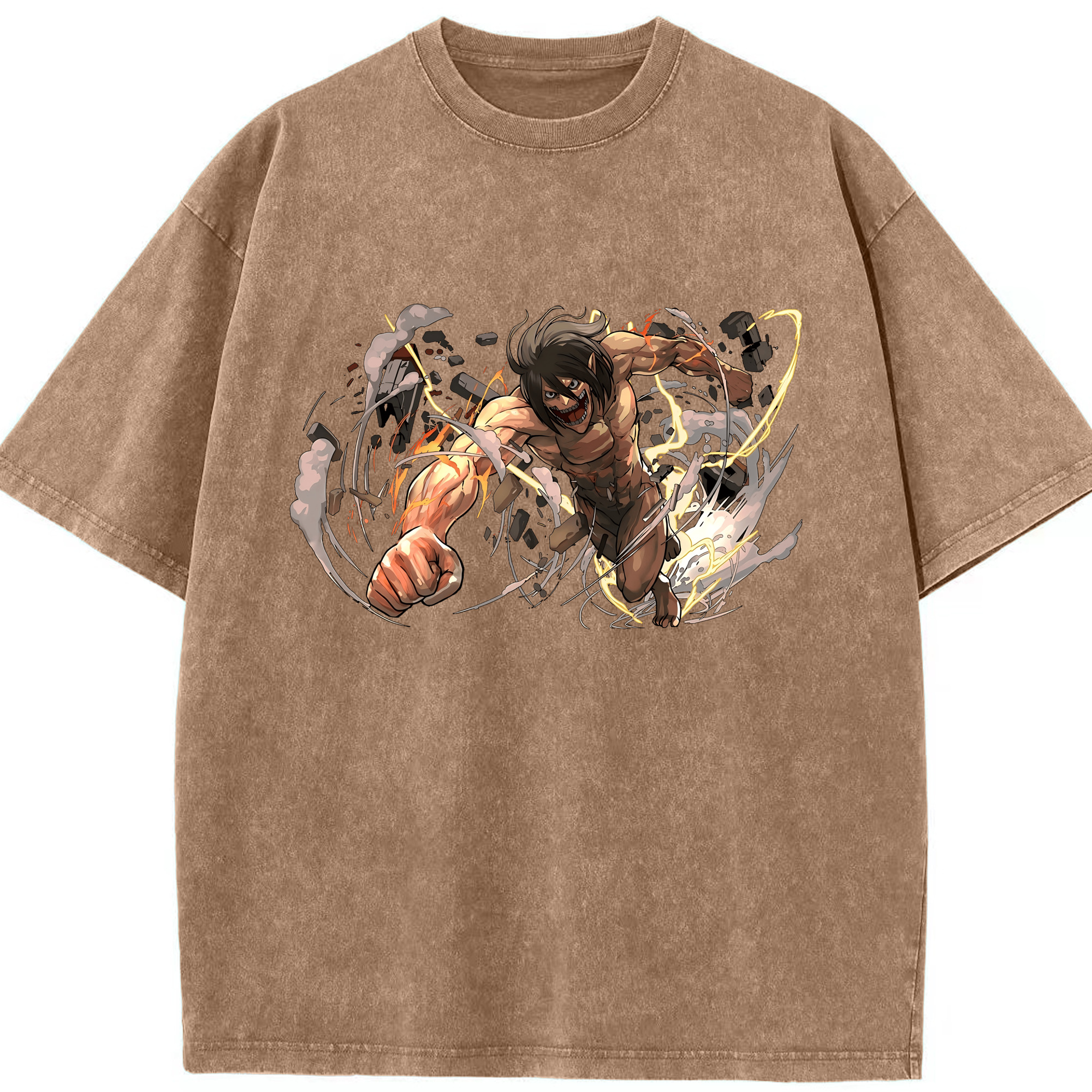 （画像用） 進撃の巨人 Attack on Titan 綿100% ヴィンテージ風 半袖Tシャツ（フロントプリント）
