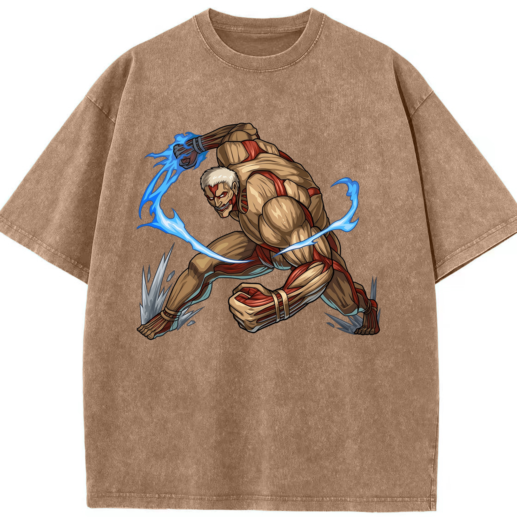 （画像用） 進撃の巨人 Attack on Titan 綿100% ヴィンテージ風 半袖Tシャツ（フロントプリント）