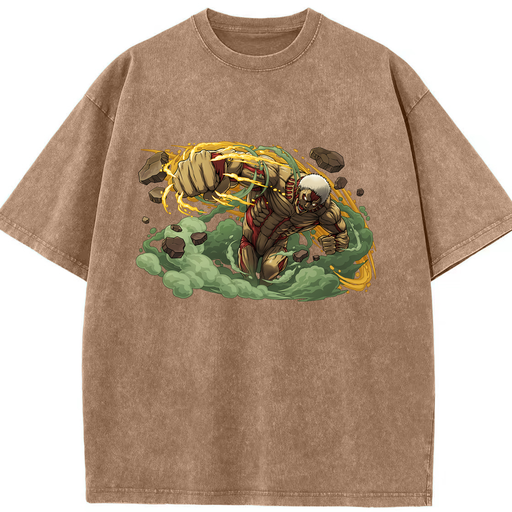 （画像用） 進撃の巨人 Attack on Titan 綿100% ヴィンテージ風 半袖Tシャツ（フロントプリント）