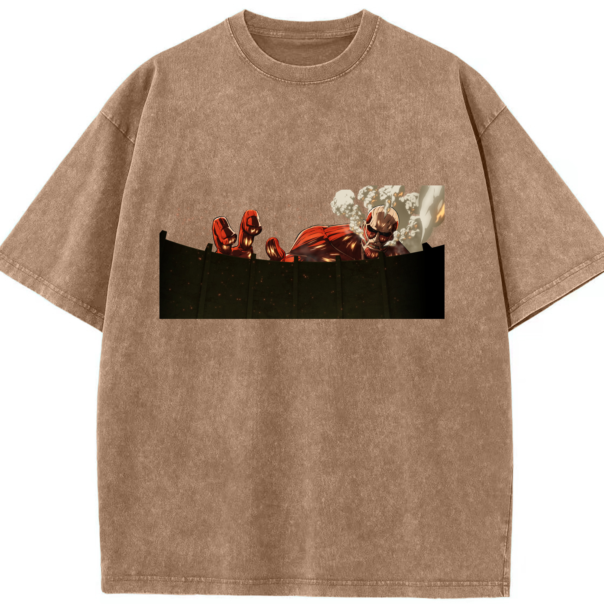 （画像用） 進撃の巨人 Attack on Titan 綿100% ヴィンテージ風 半袖Tシャツ（フロントプリント）