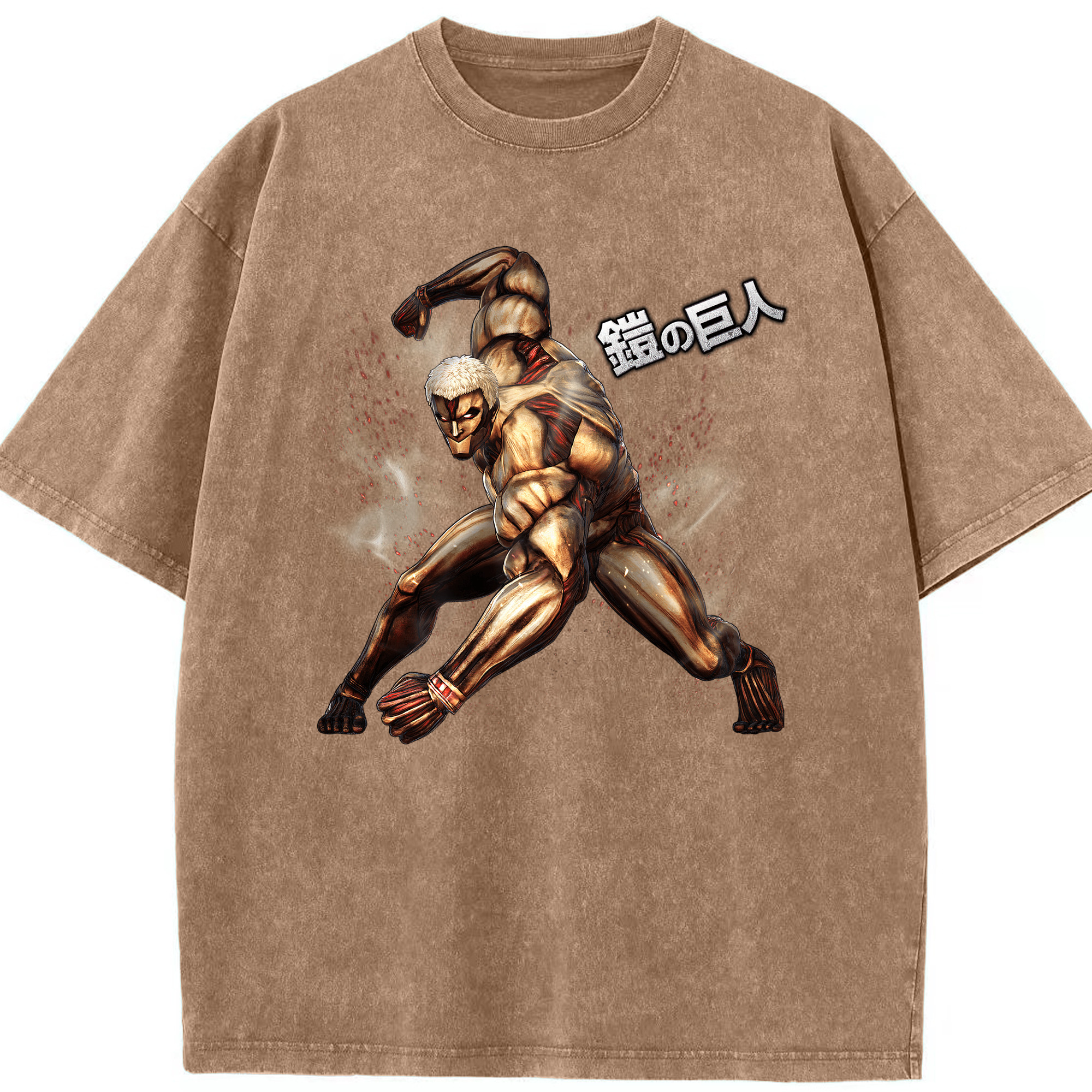（画像用） 進撃の巨人 Attack on Titan 綿100% ヴィンテージ風 半袖Tシャツ（フロントプリント）