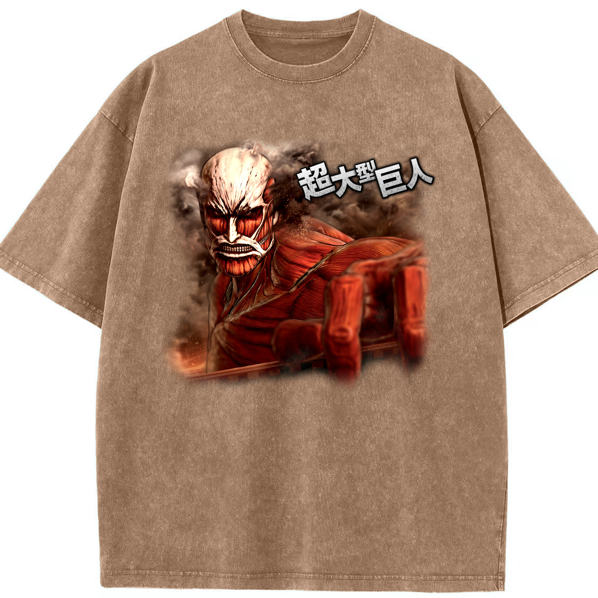 （画像用） 進撃の巨人 Attack on Titan 綿100% ヴィンテージ風 半袖Tシャツ（フロントプリント）