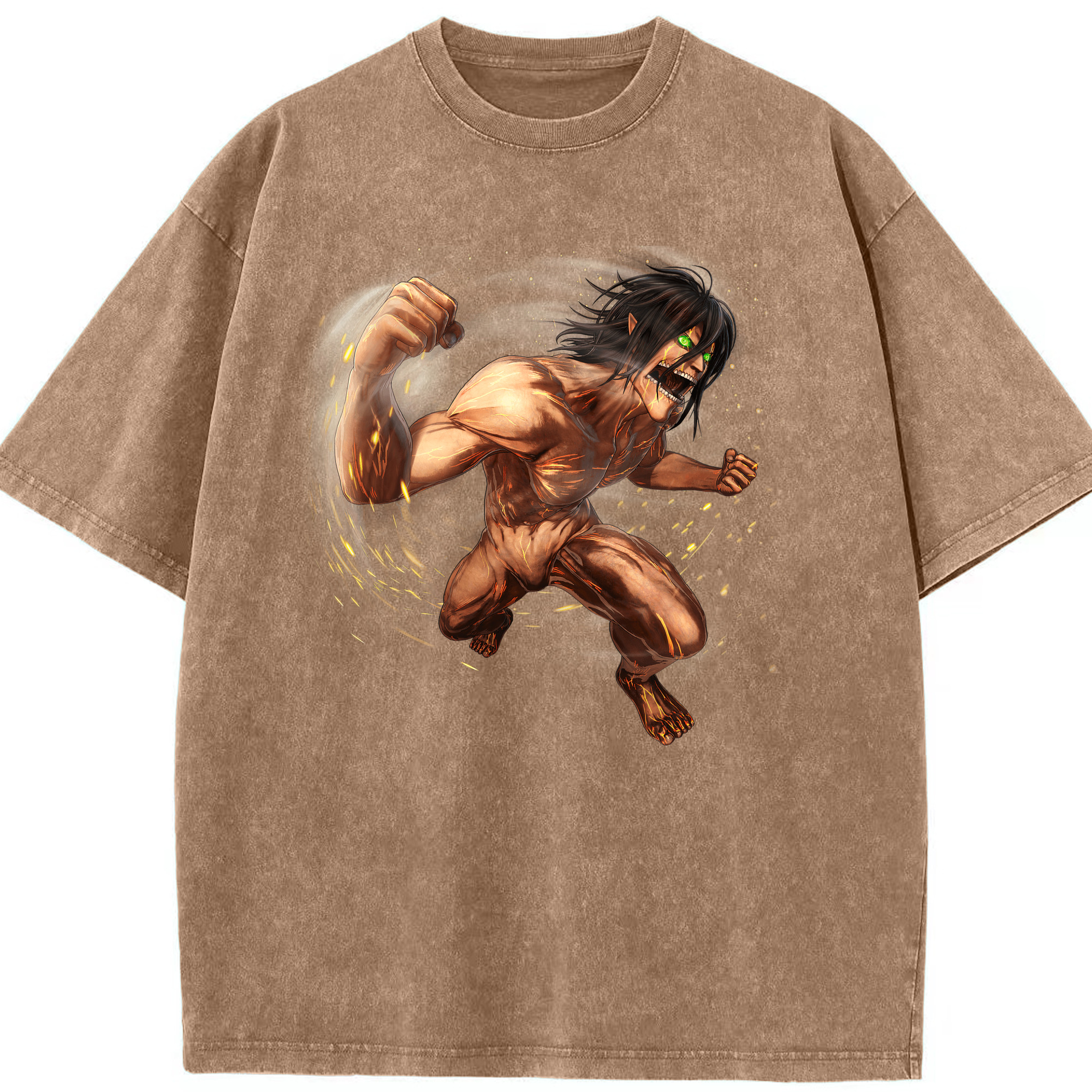（画像用） 進撃の巨人 Attack on Titan 綿100% ヴィンテージ風 半袖Tシャツ（フロントプリント）