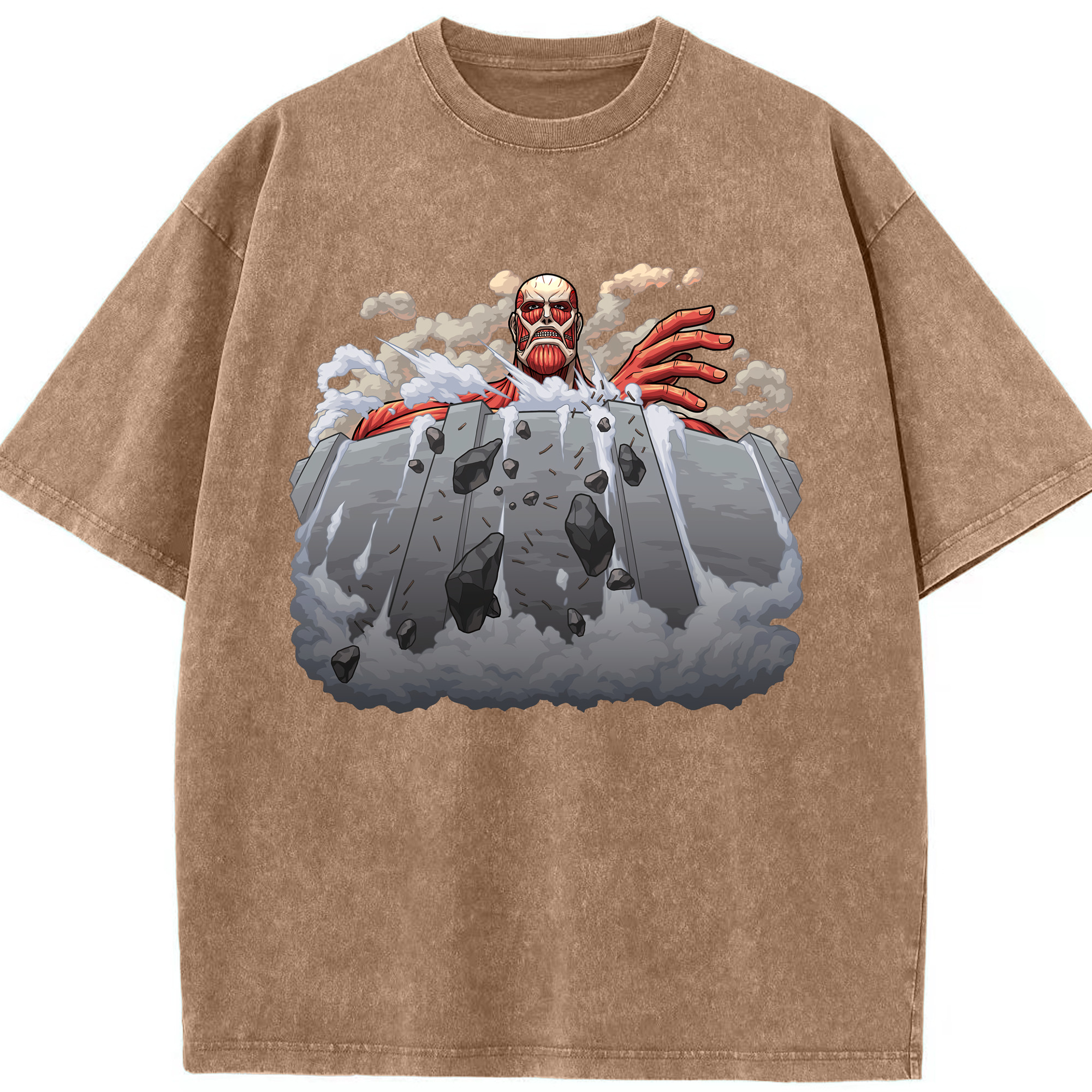 （画像用） 進撃の巨人 Attack on Titan 綿100% ヴィンテージ風 半袖Tシャツ（フロントプリント）