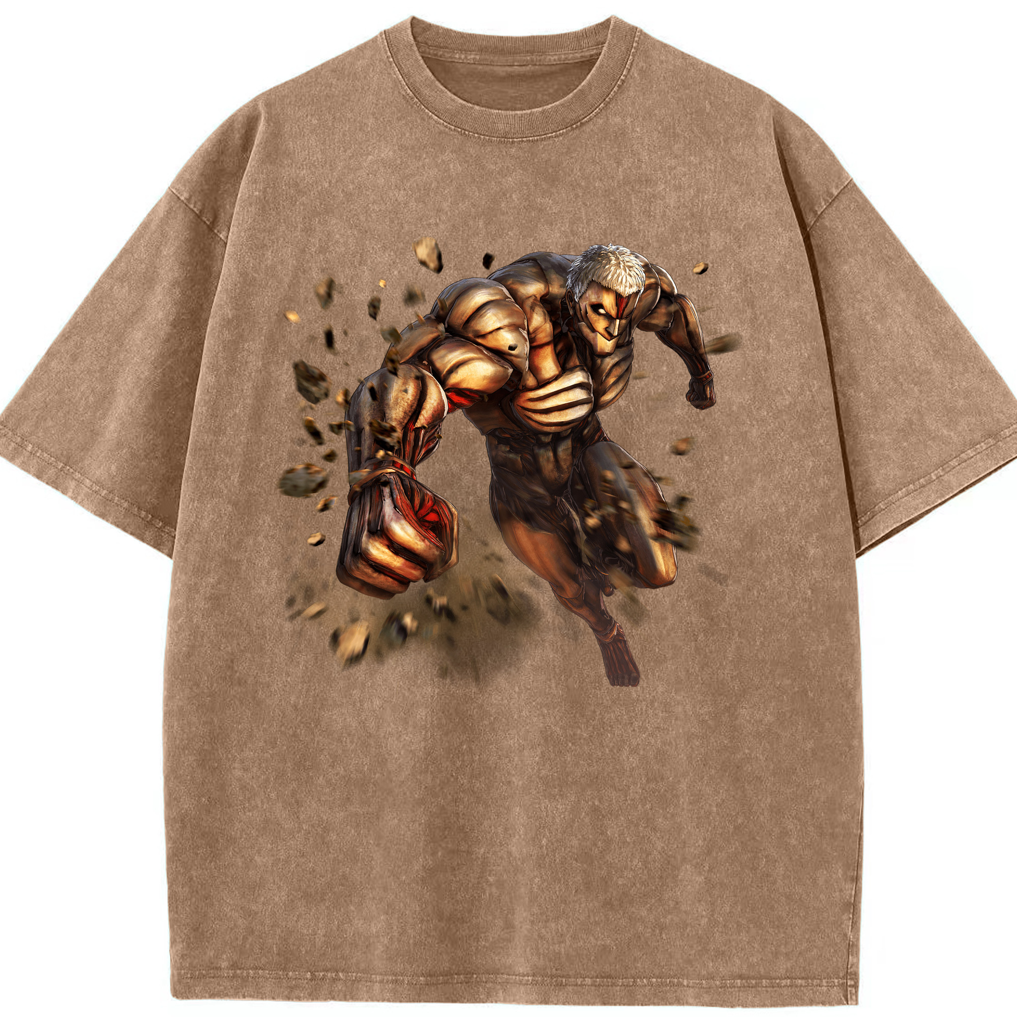 （画像用） 進撃の巨人 Attack on Titan 綿100% ヴィンテージ風 半袖Tシャツ（フロントプリント）