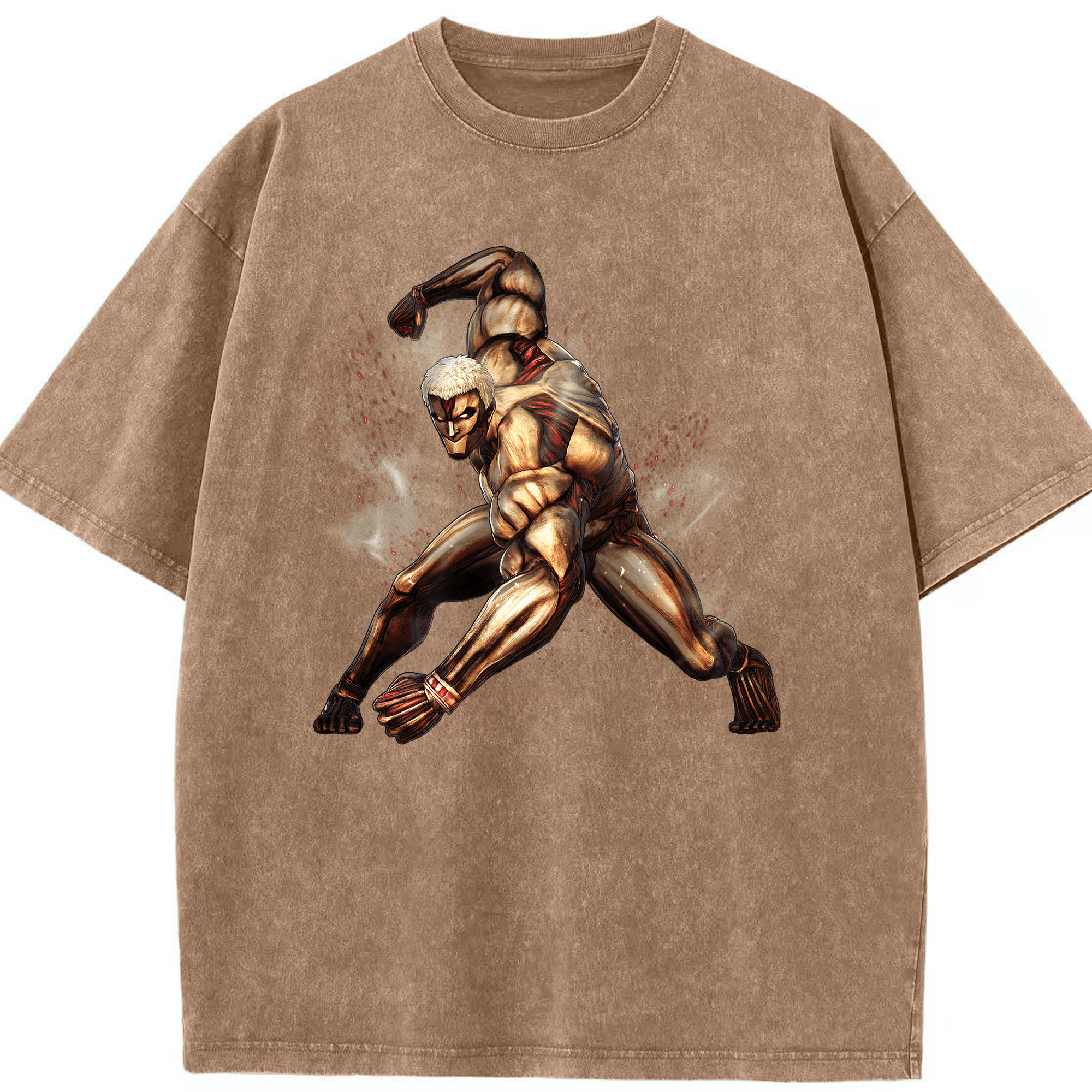 （画像用） 進撃の巨人 Attack on Titan 綿100% ヴィンテージ風 半袖Tシャツ（フロントプリント）