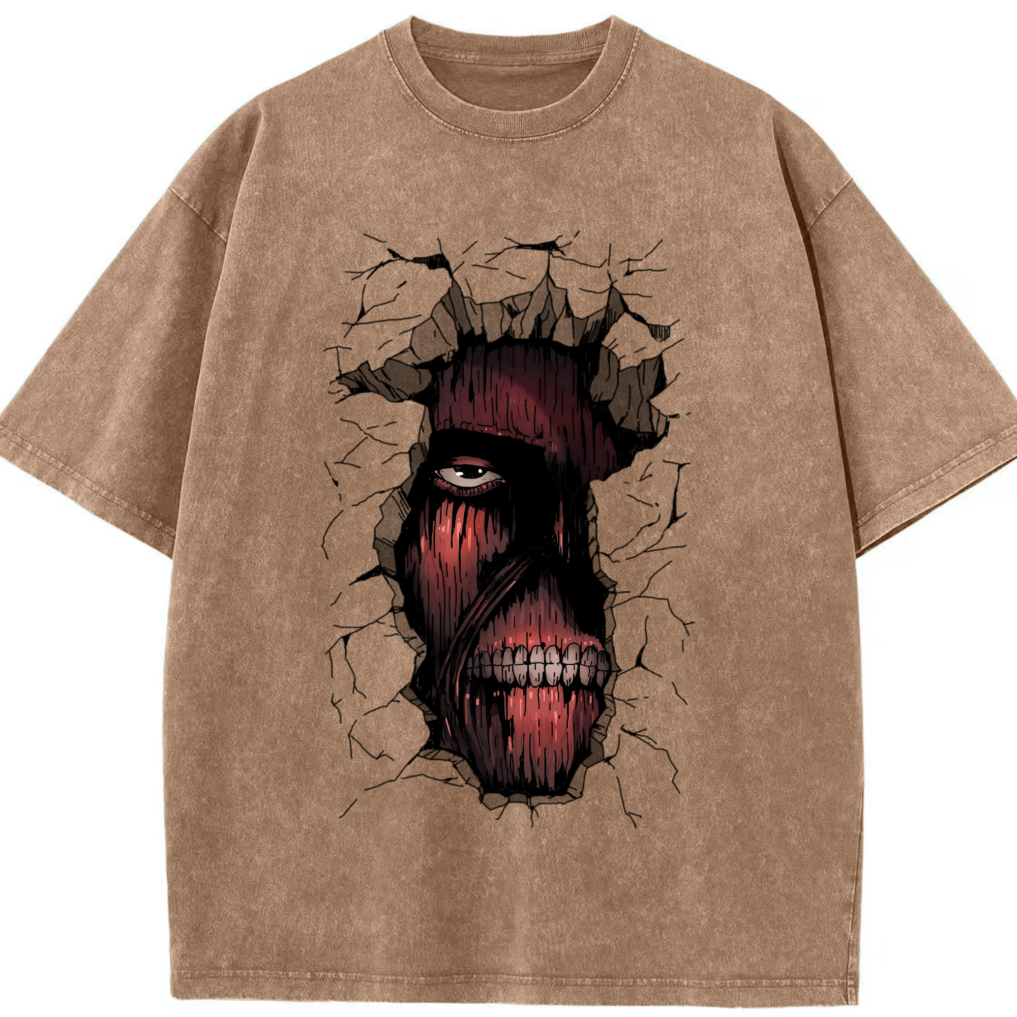 （画像用） 進撃の巨人 Attack on Titan 綿100% ヴィンテージ風 半袖Tシャツ（フロントプリント）