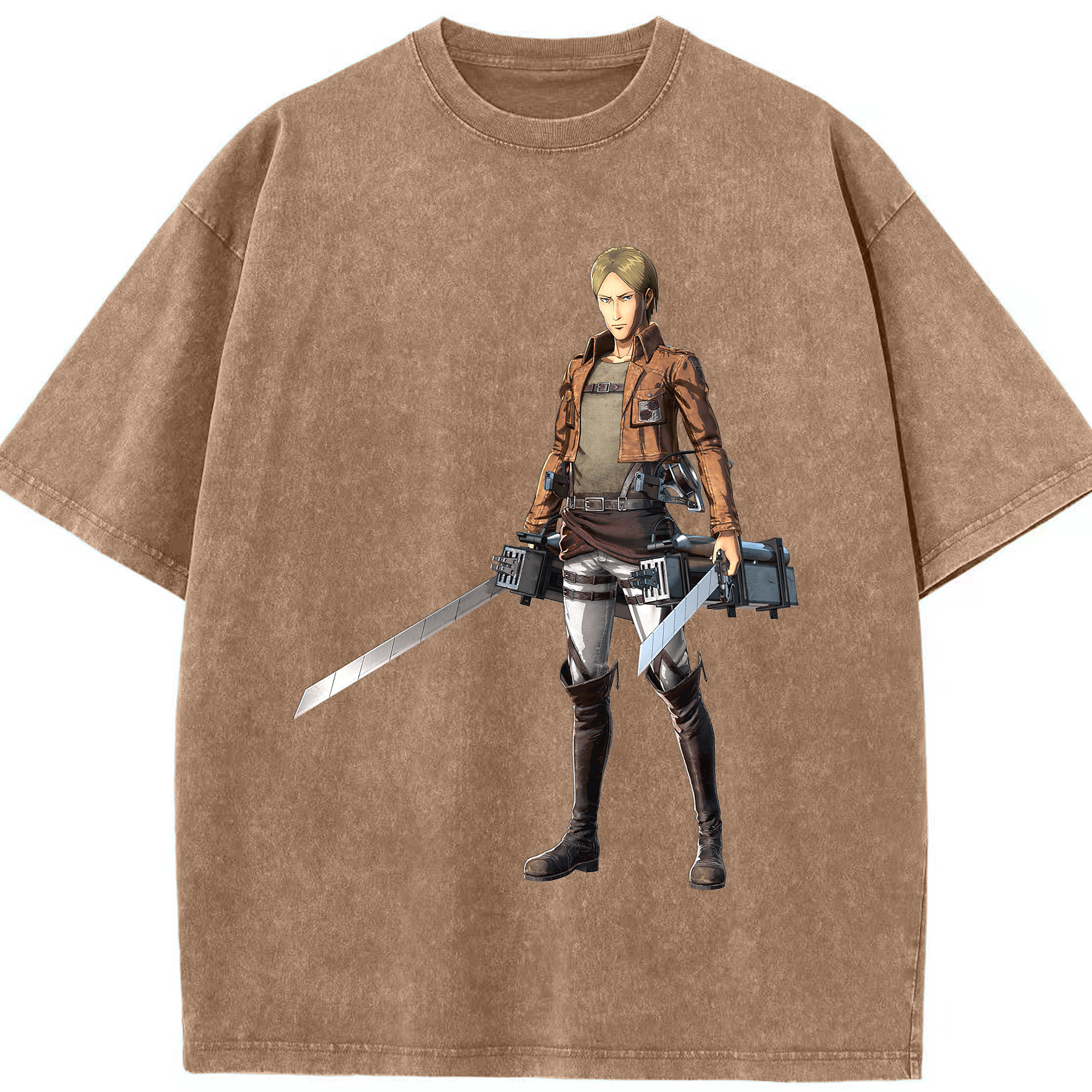 （画像用） 進撃の巨人 Attack on Titan 綿100% ヴィンテージ風 半袖Tシャツ（フロントプリント）