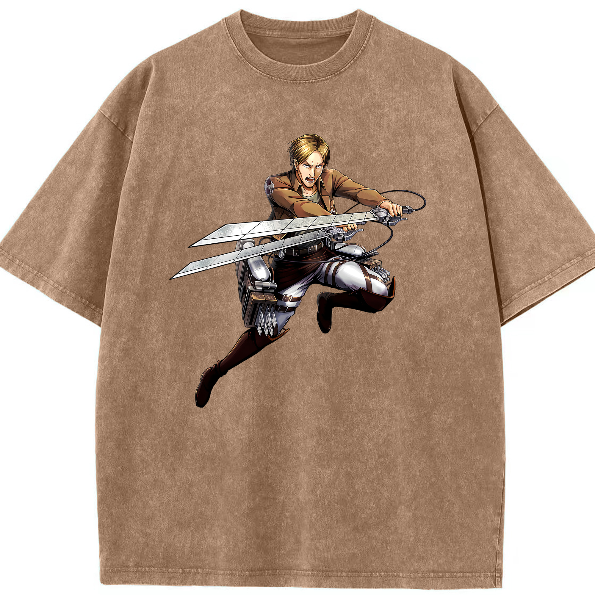 （画像用） 進撃の巨人 Attack on Titan 綿100% ヴィンテージ風 半袖Tシャツ（フロントプリント）