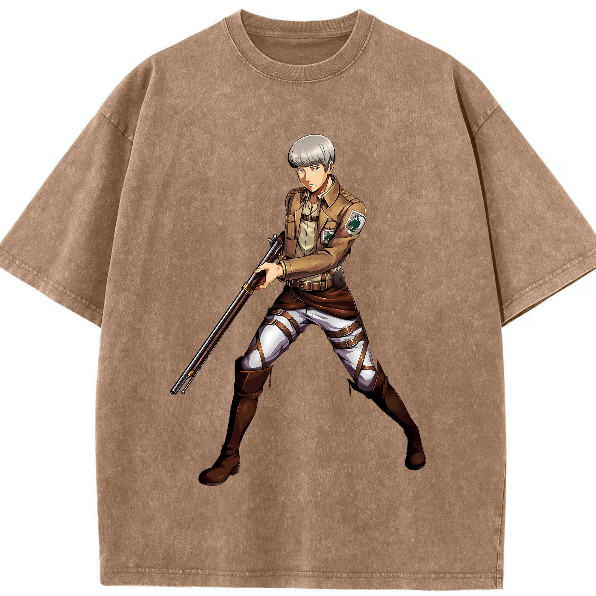 （画像用） 進撃の巨人 Attack on Titan 綿100% ヴィンテージ風 半袖Tシャツ（フロントプリント）