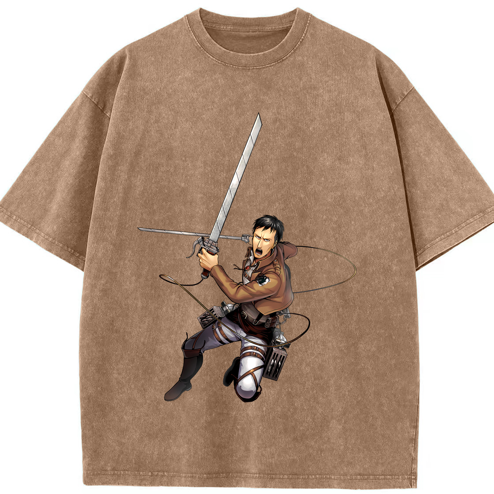 （画像用） 進撃の巨人 Attack on Titan 綿100% ヴィンテージ風 半袖Tシャツ（フロントプリント）
