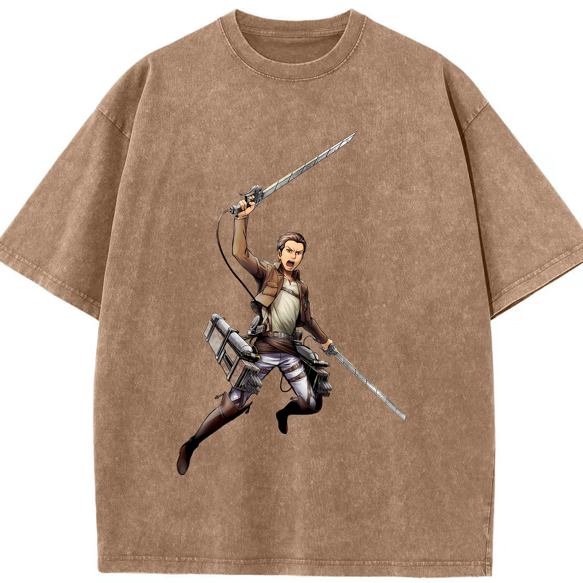 （画像用） 進撃の巨人 Attack on Titan 綿100% ヴィンテージ風 半袖Tシャツ（フロントプリント）