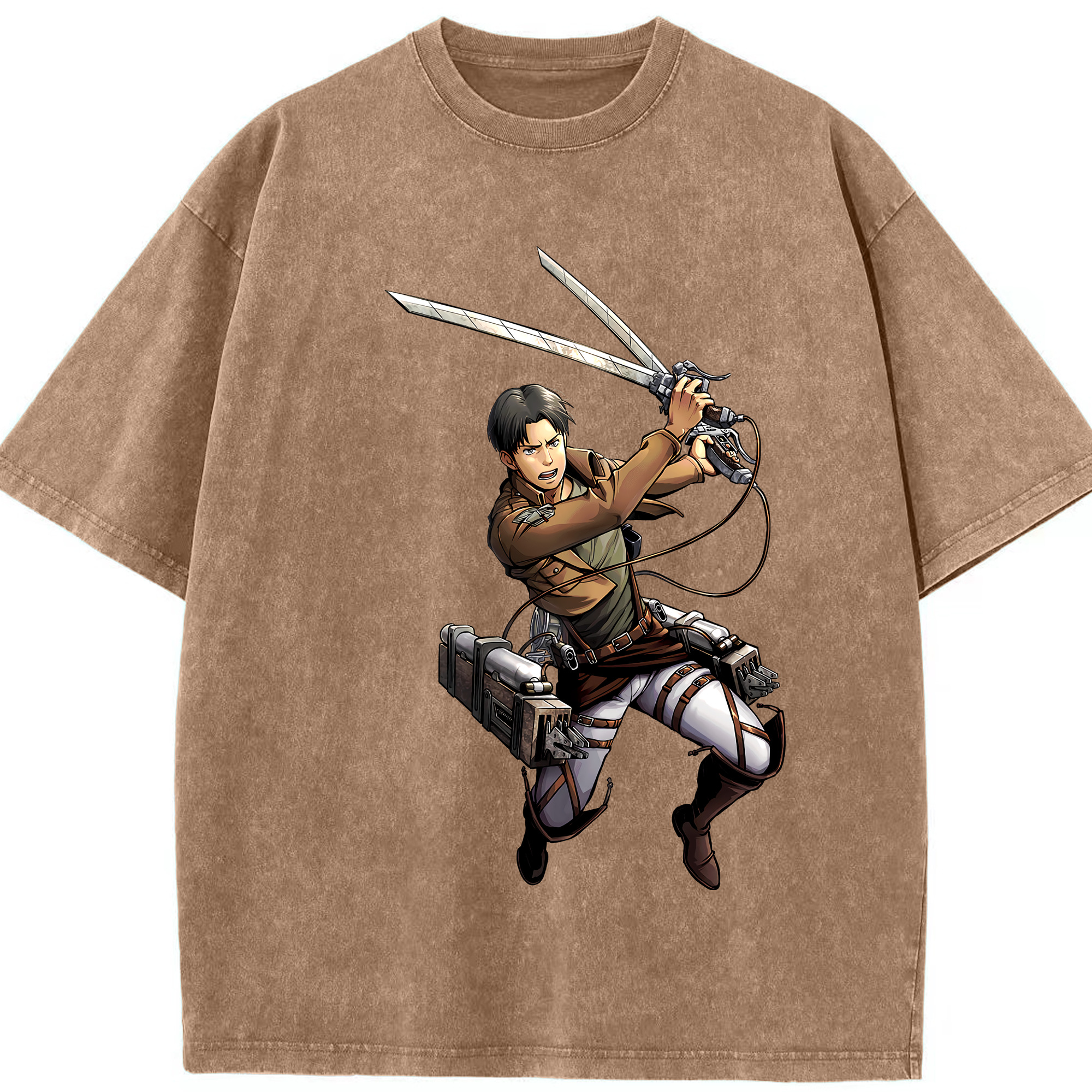 （画像用） 進撃の巨人 Attack on Titan 綿100% ヴィンテージ風 半袖Tシャツ（フロントプリント）