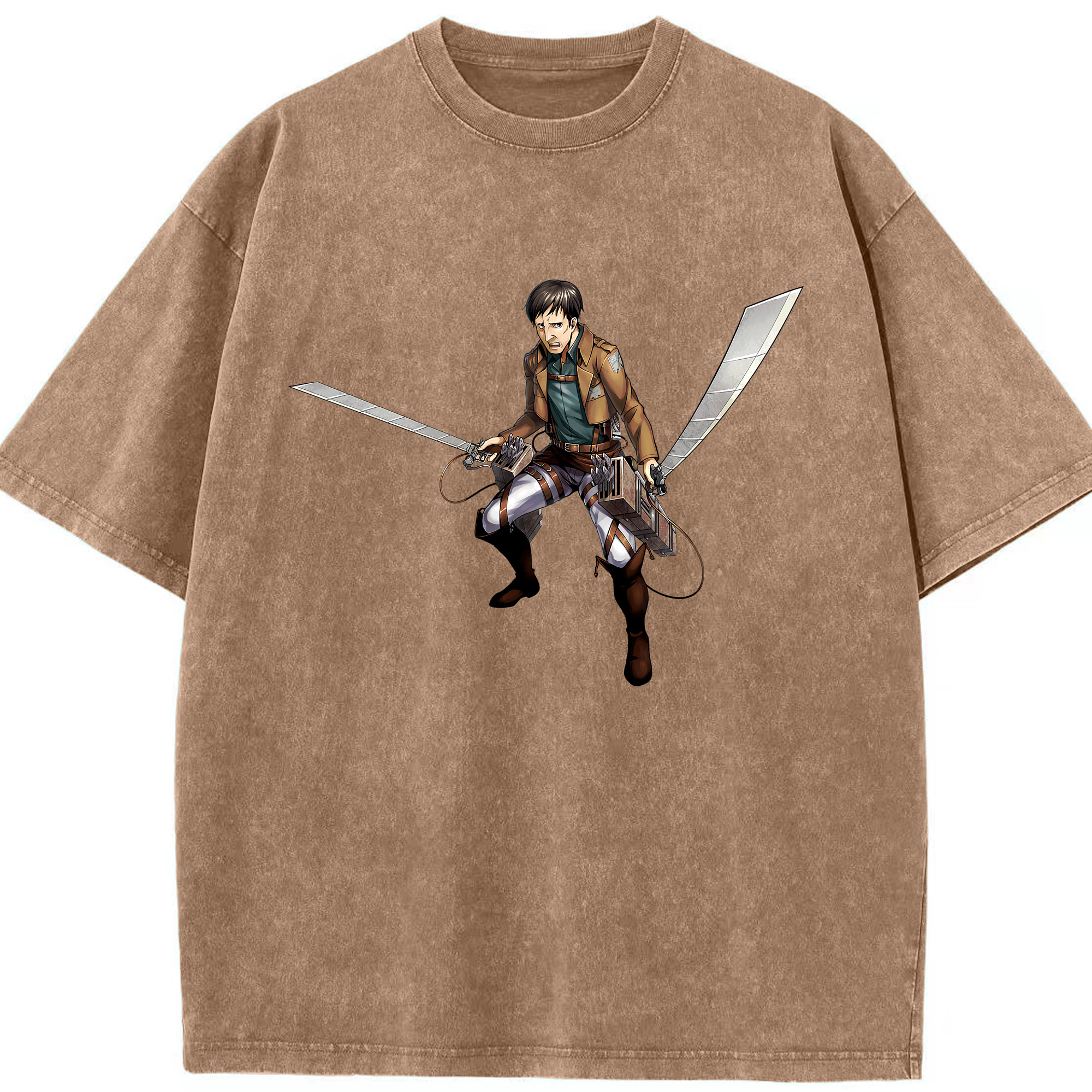 （画像用） 進撃の巨人 Attack on Titan 綿100% ヴィンテージ風 半袖Tシャツ（フロントプリント）