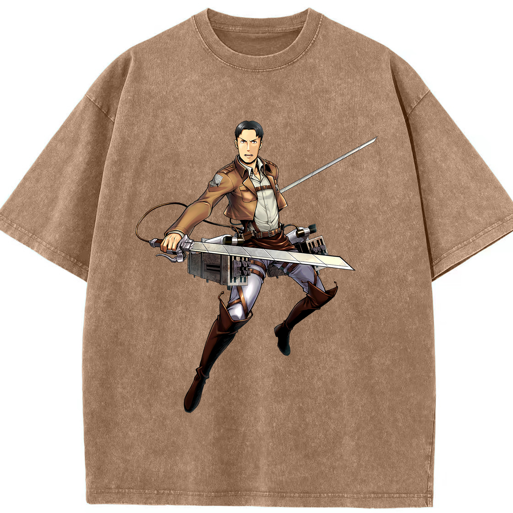 （画像用） 進撃の巨人 Attack on Titan 綿100% ヴィンテージ風 半袖Tシャツ（フロントプリント）