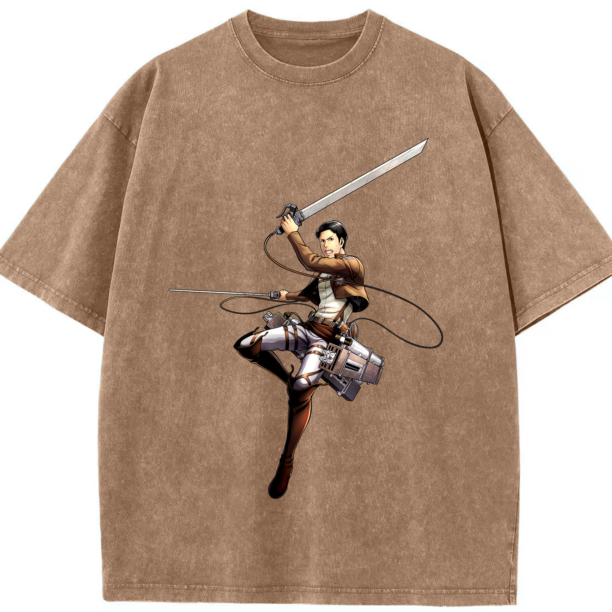 （画像用） 進撃の巨人 Attack on Titan 綿100% ヴィンテージ風 半袖Tシャツ（フロントプリント）