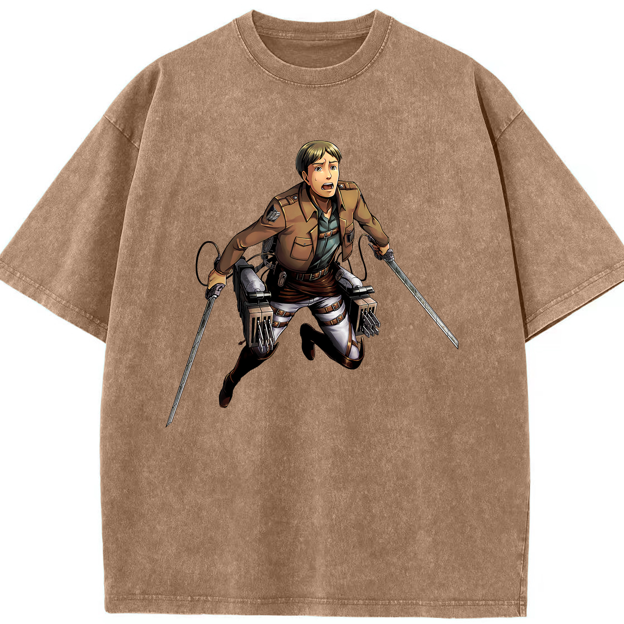 （画像用） 進撃の巨人 Attack on Titan 綿100% ヴィンテージ風 半袖Tシャツ（フロントプリント）