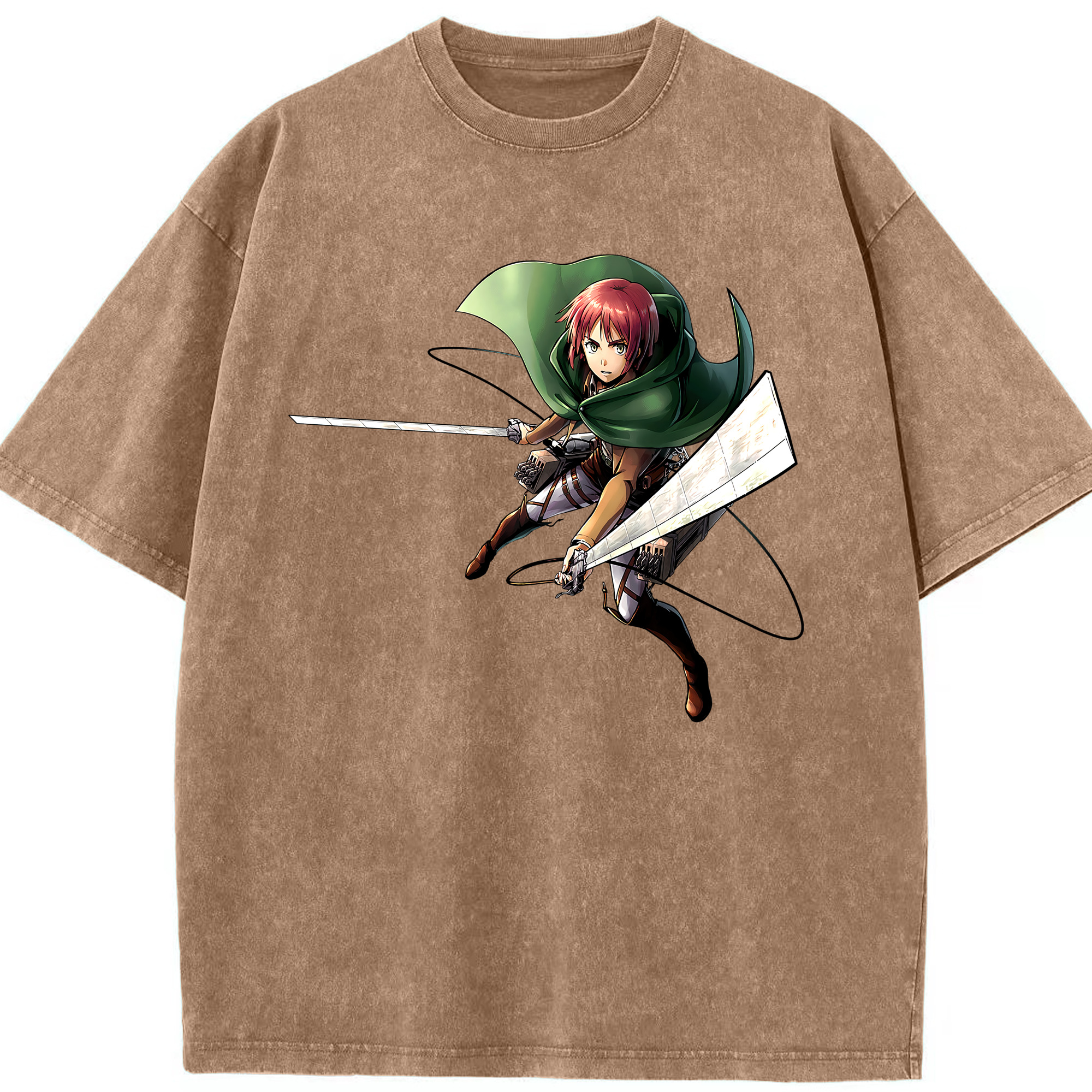 （画像用） 進撃の巨人 Attack on Titan 綿100% ヴィンテージ風 半袖Tシャツ（フロントプリント）
