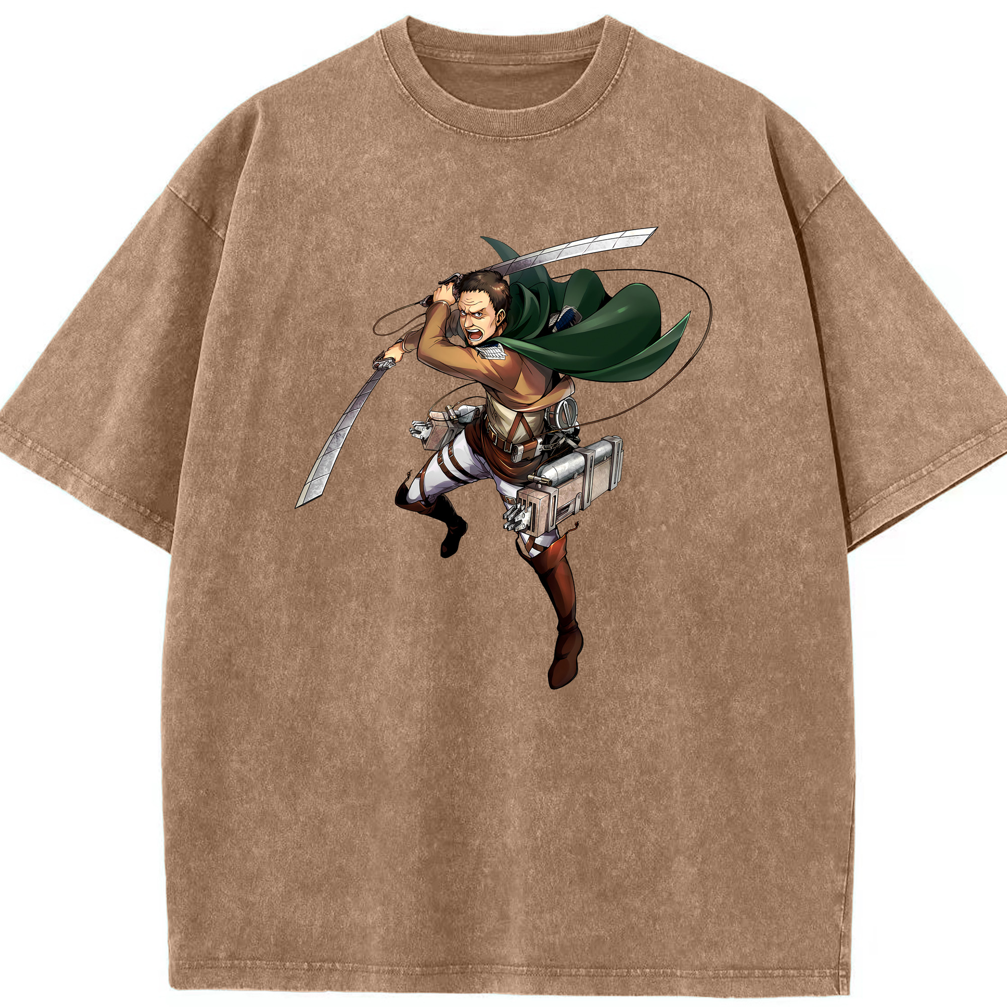 （画像用） 進撃の巨人 Attack on Titan 綿100% ヴィンテージ風 半袖Tシャツ（フロントプリント）