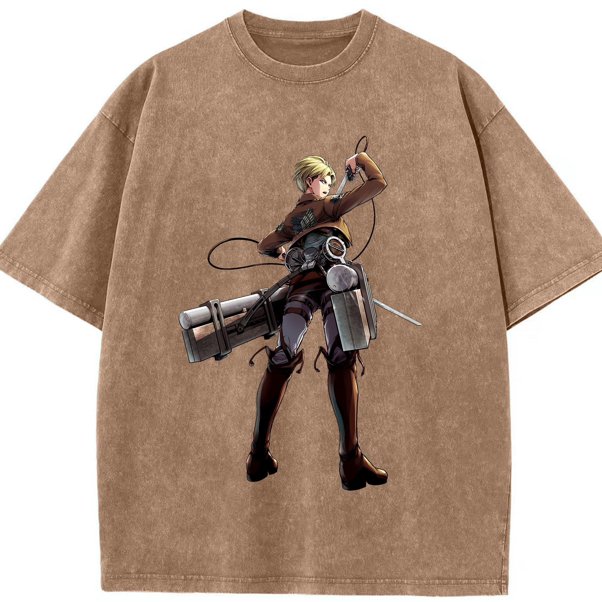 （画像用） 進撃の巨人 Attack on Titan 綿100% ヴィンテージ風 半袖Tシャツ（フロントプリント）