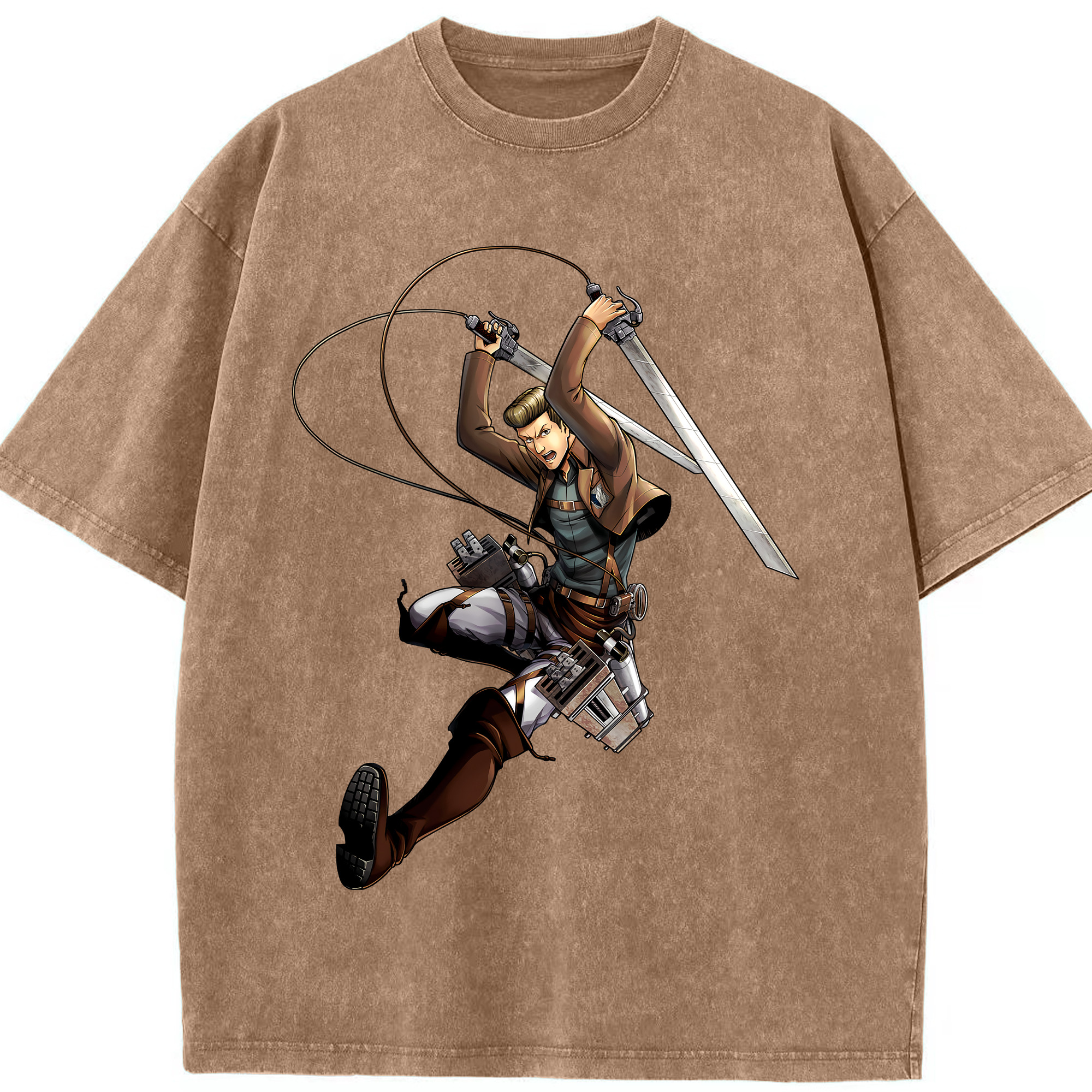 （画像用） 進撃の巨人 Attack on Titan 綿100% ヴィンテージ風 半袖Tシャツ（フロントプリント）
