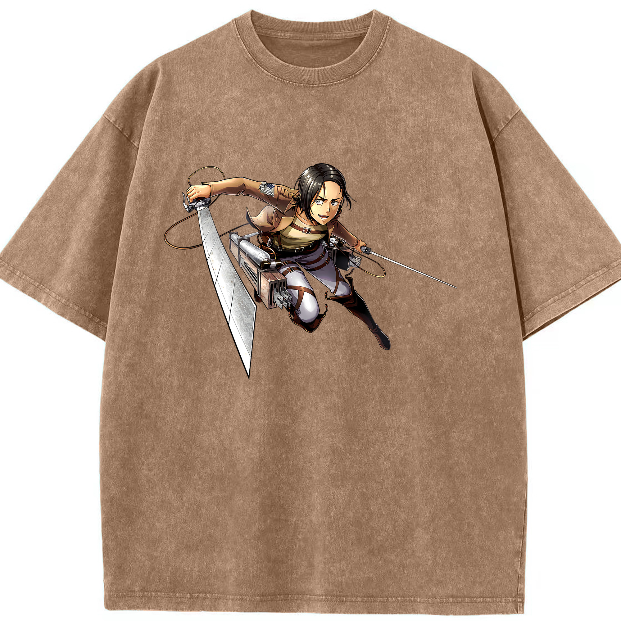 （画像用） 進撃の巨人 Attack on Titan 綿100% ヴィンテージ風 半袖Tシャツ（フロントプリント）