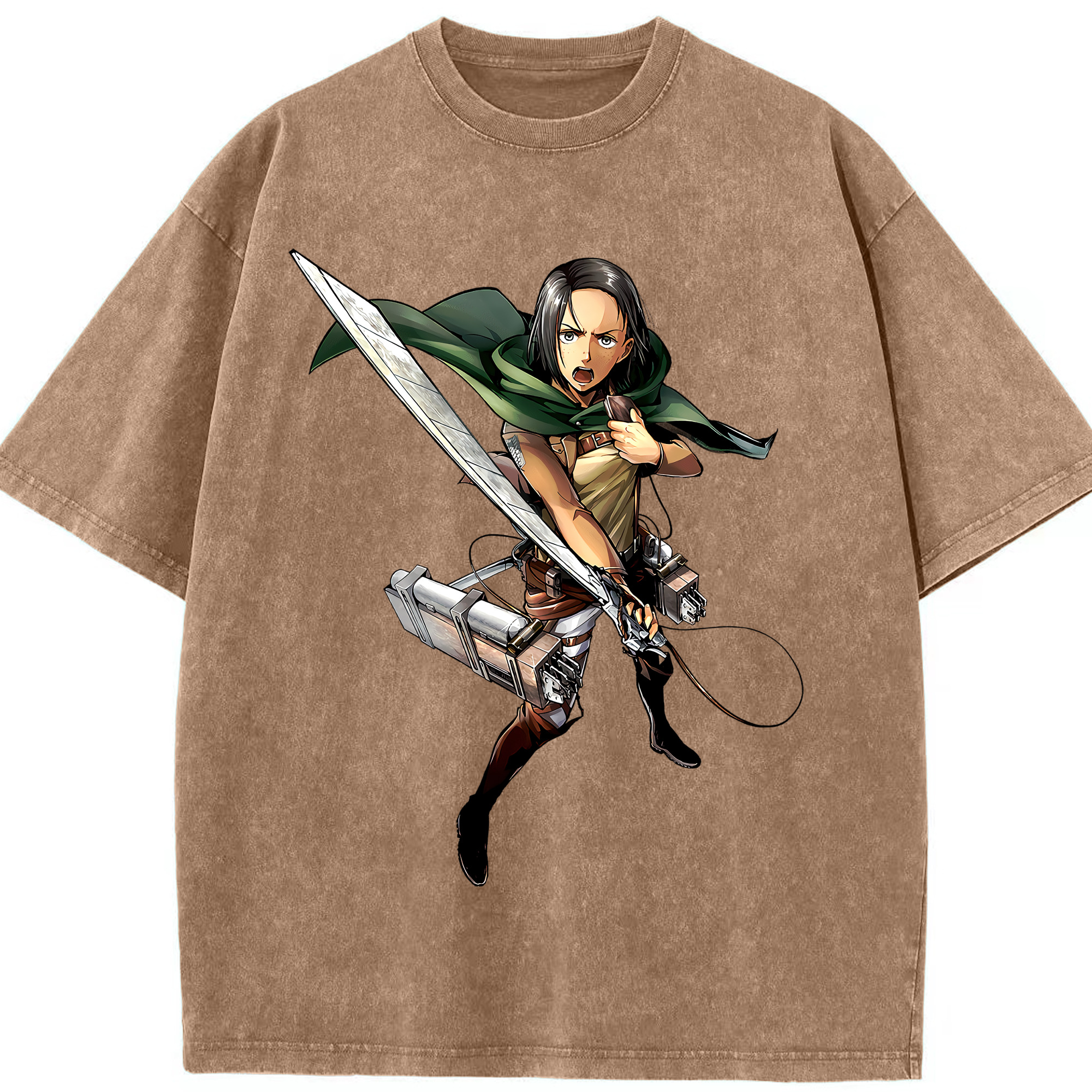 （画像用） 進撃の巨人 Attack on Titan 綿100% ヴィンテージ風 半袖Tシャツ（フロントプリント）