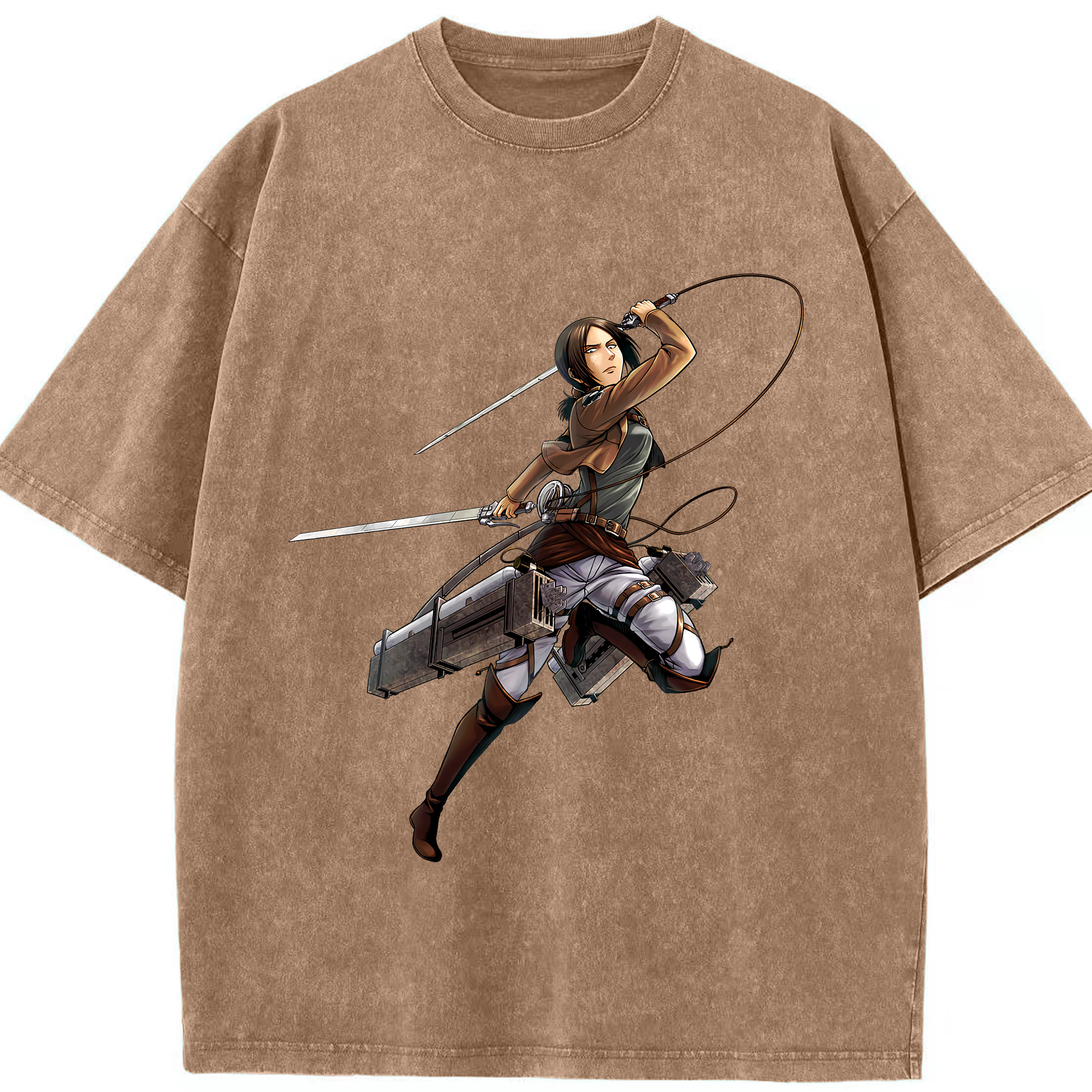 （画像用） 進撃の巨人 Attack on Titan 綿100% ヴィンテージ風 半袖Tシャツ（フロントプリント）