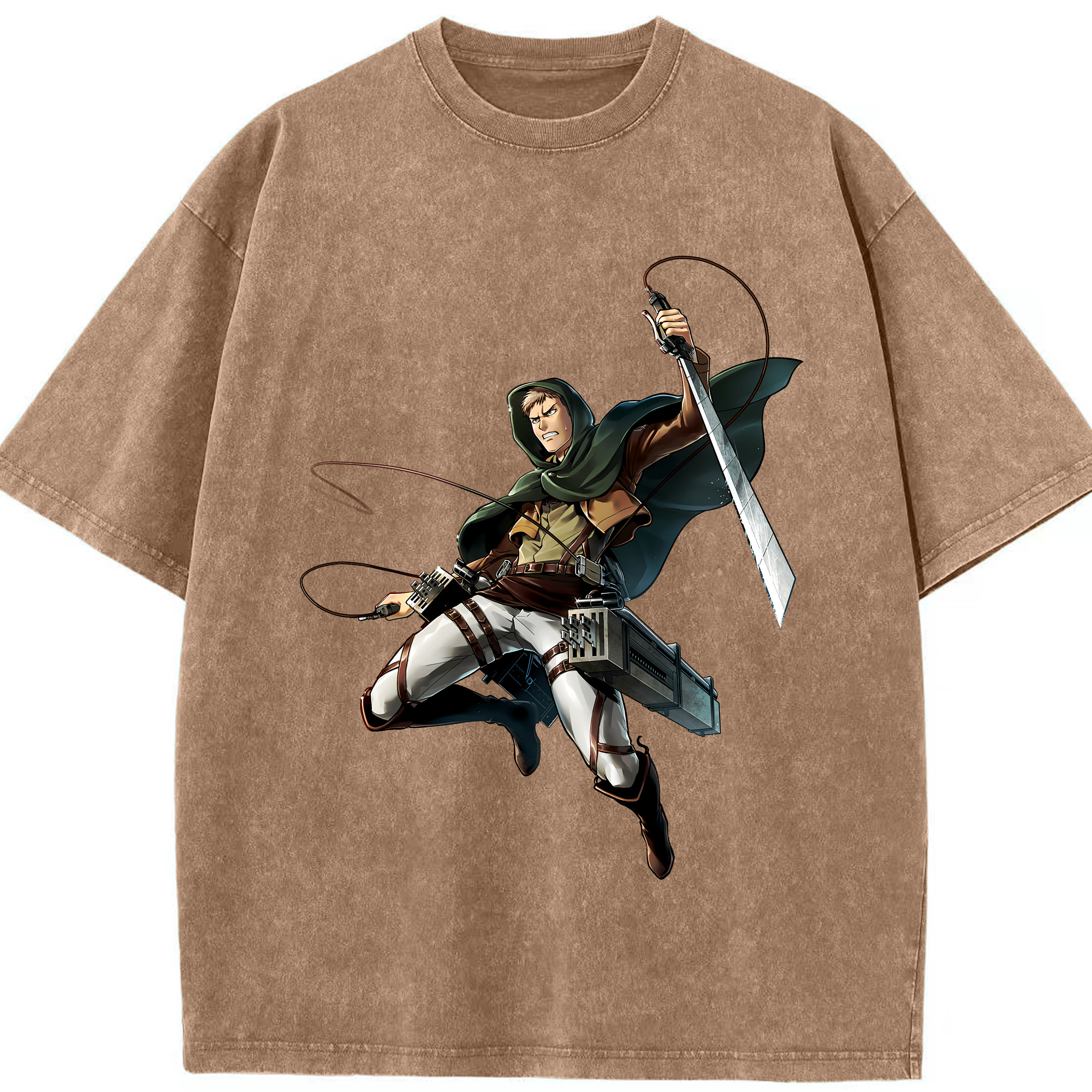 （画像用） 進撃の巨人 Attack on Titan 綿100% ヴィンテージ風 半袖Tシャツ（フロントプリント）