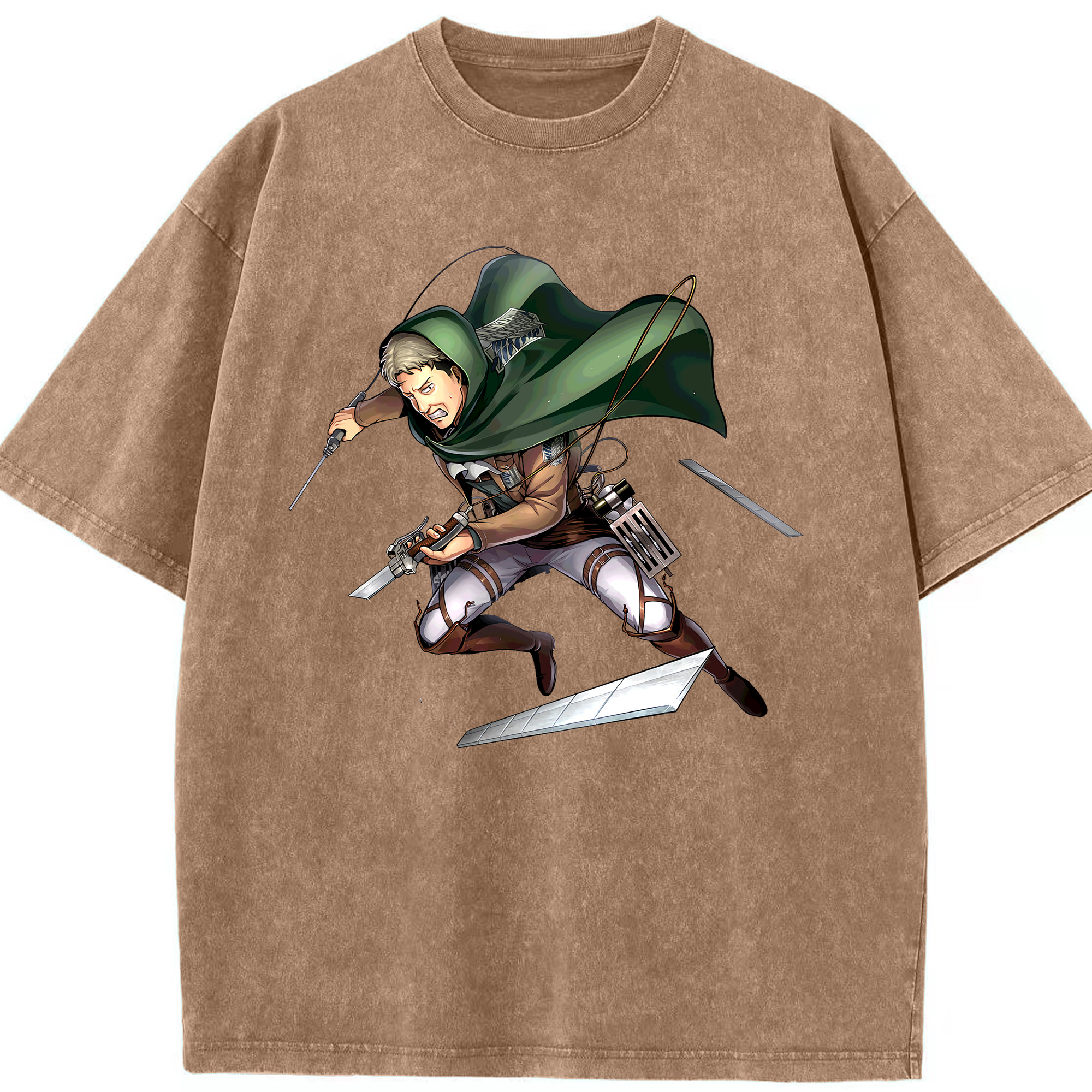 （画像用） 進撃の巨人 Attack on Titan 綿100% ヴィンテージ風 半袖Tシャツ（フロントプリント）