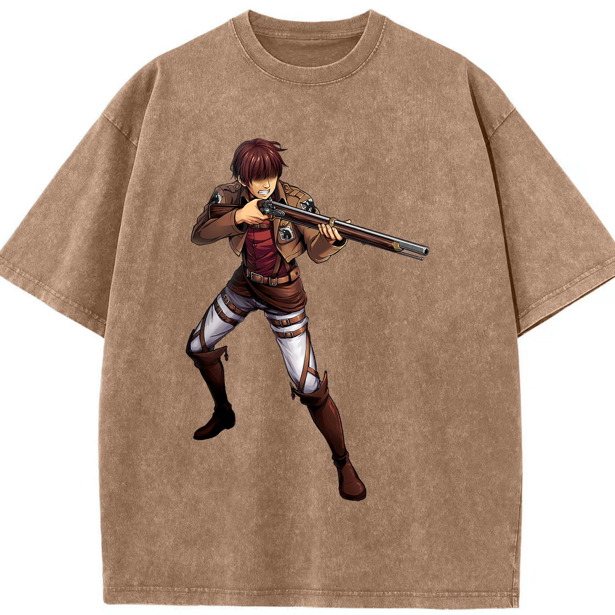 （画像用） 進撃の巨人 Attack on Titan 綿100% ヴィンテージ風 半袖Tシャツ（フロントプリント）